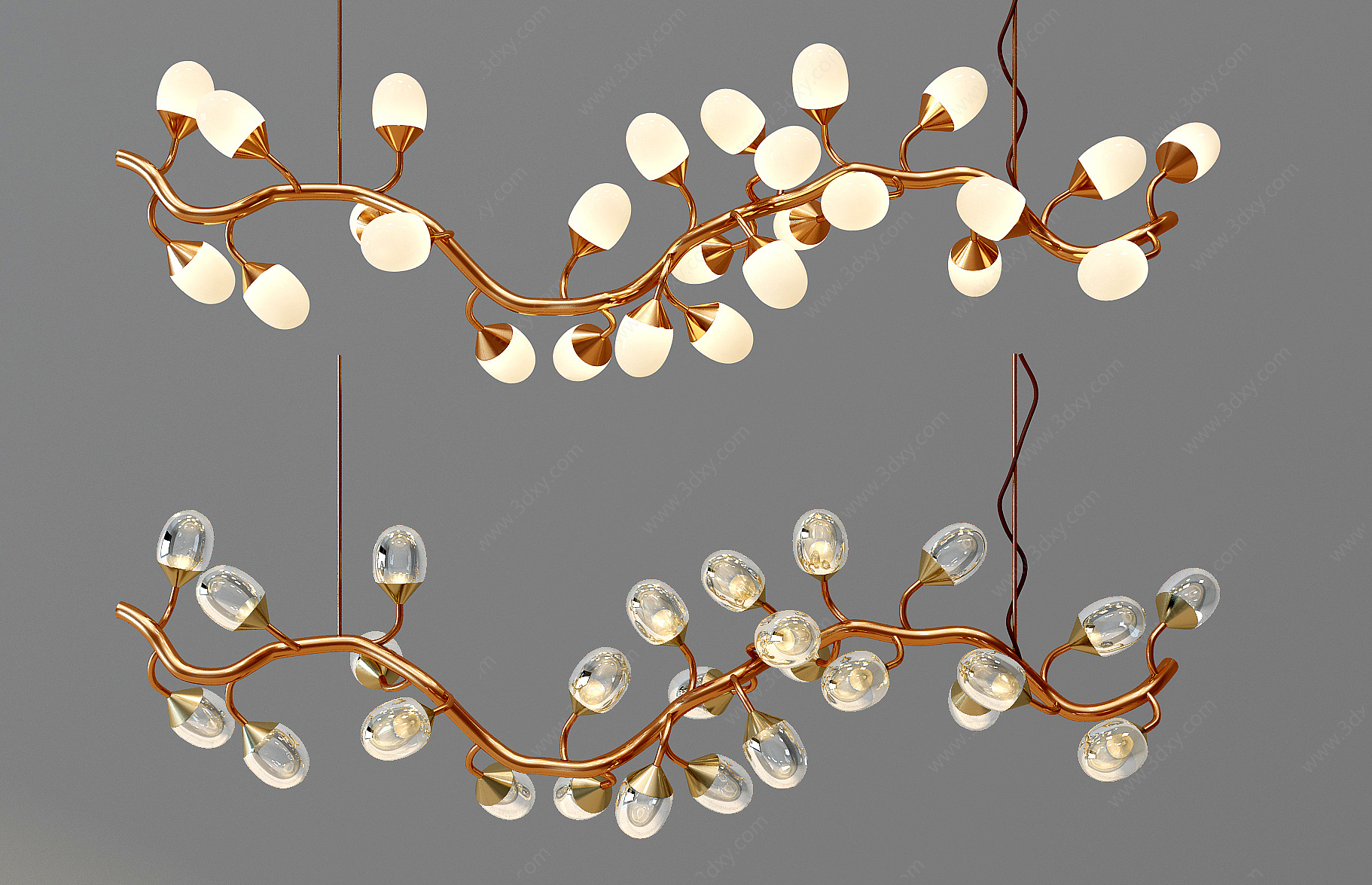 树枝状金属异形吊灯3D模型