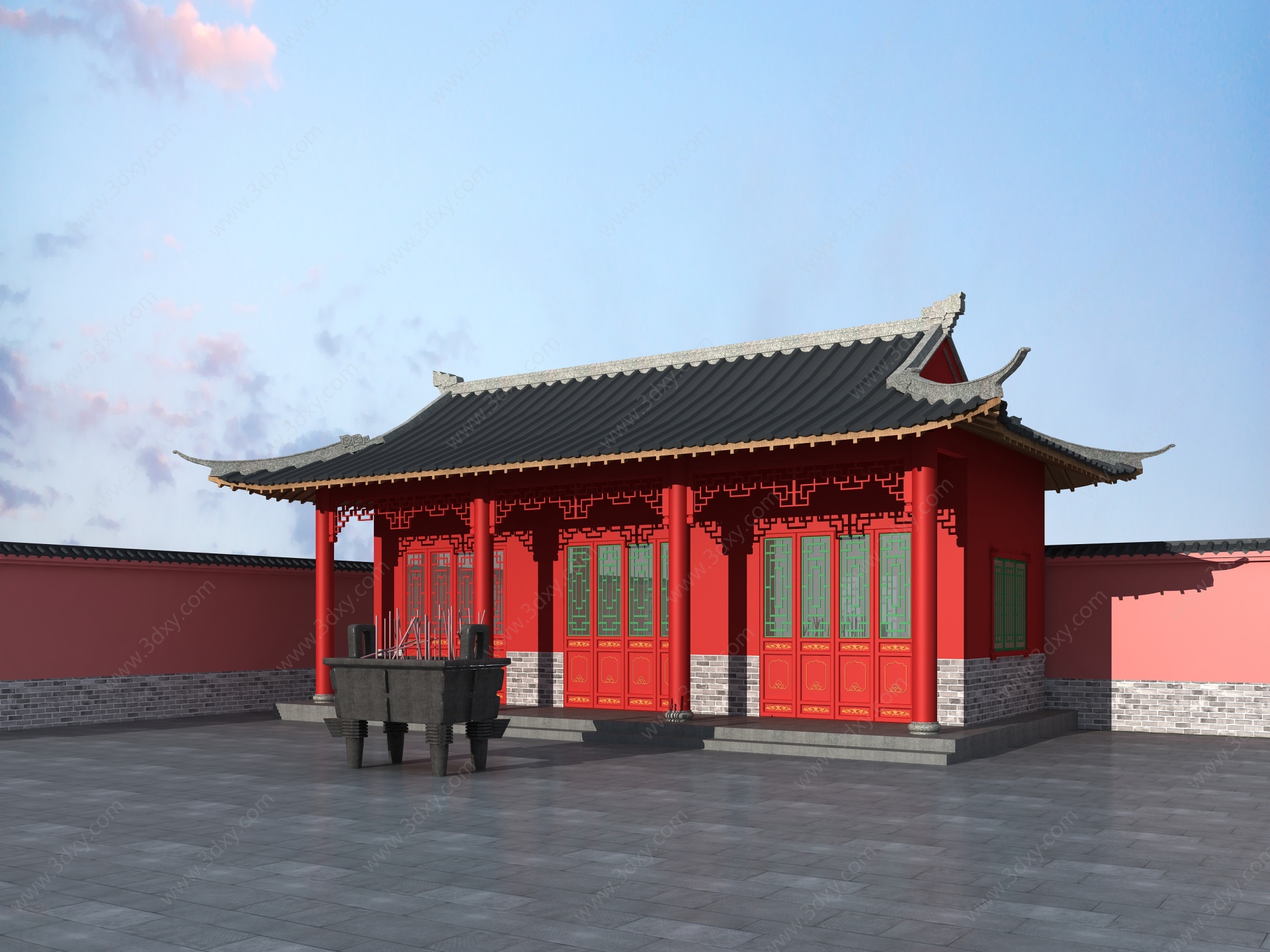 中式建筑古建寺庙3D模型