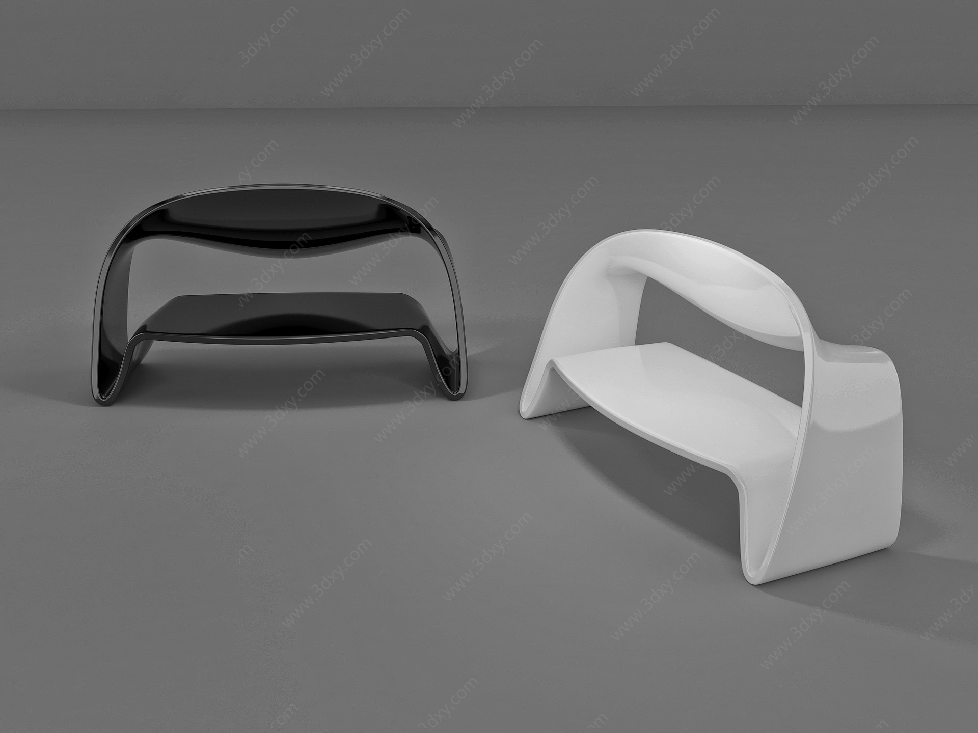 现代公共椅3D模型
