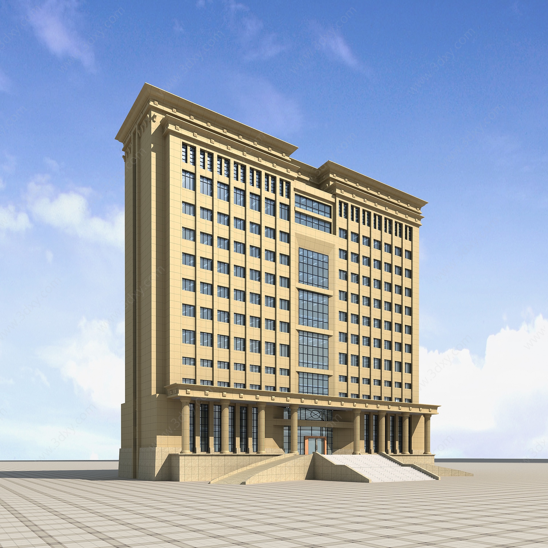 欧式高层办公楼3D模型