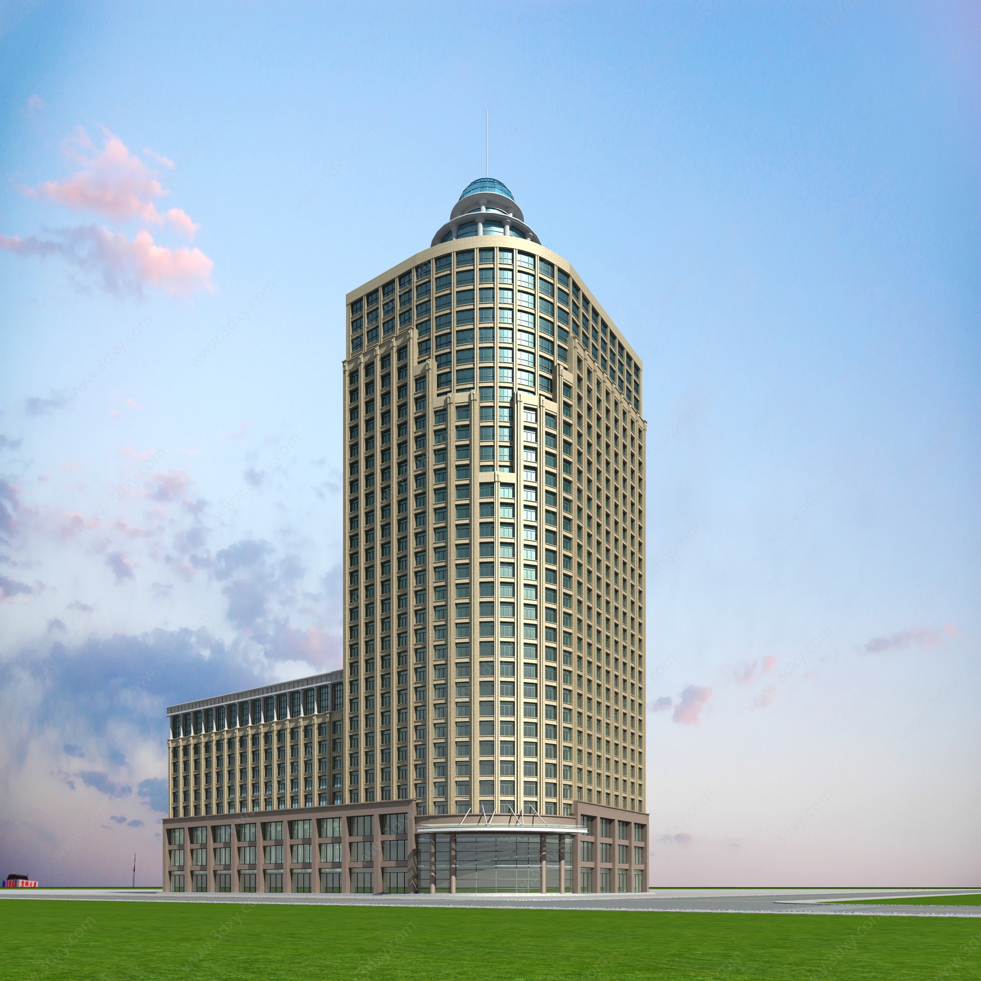 现代高层酒店高层办公楼3D模型
