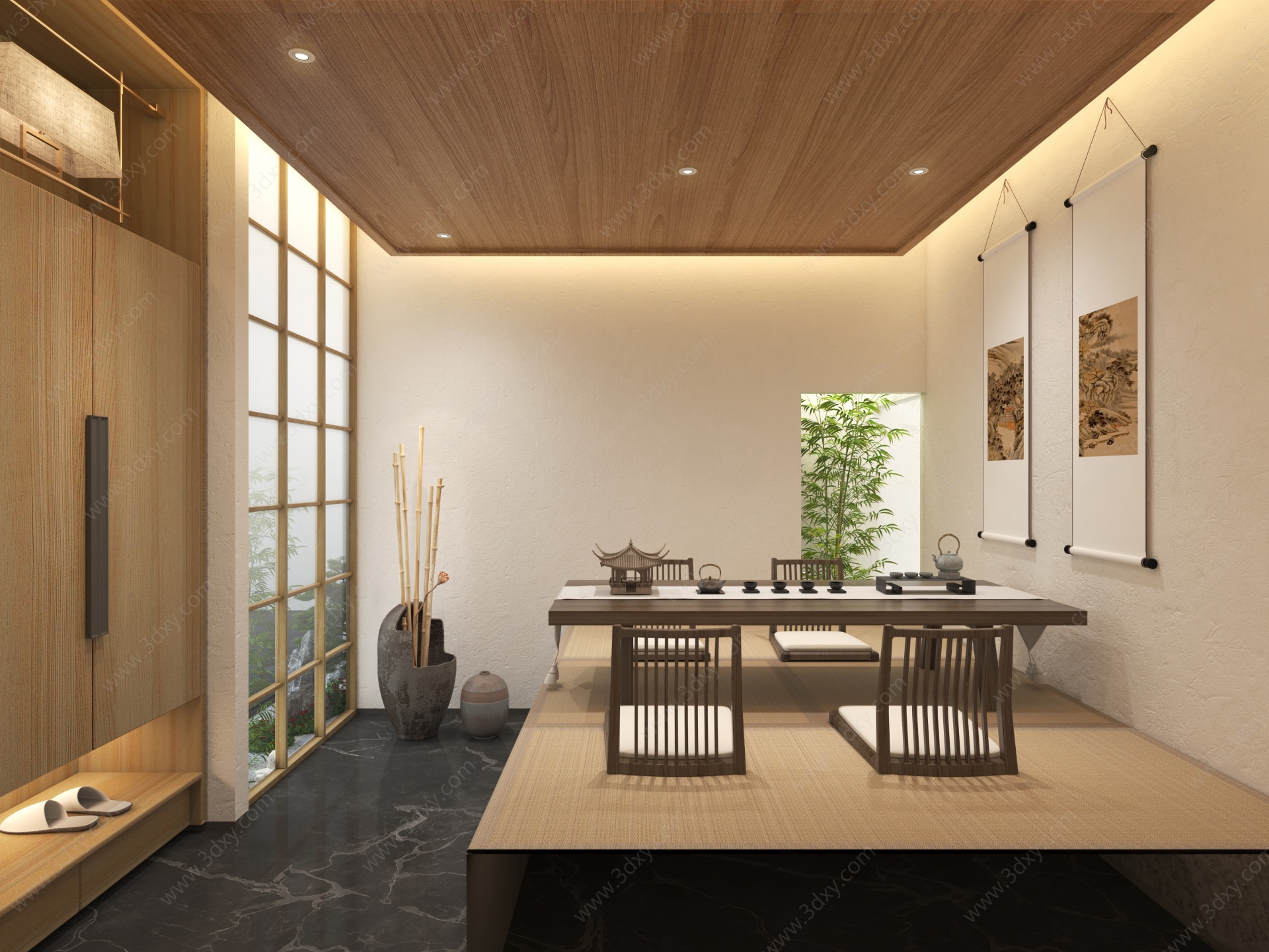 中式茶室3D模型