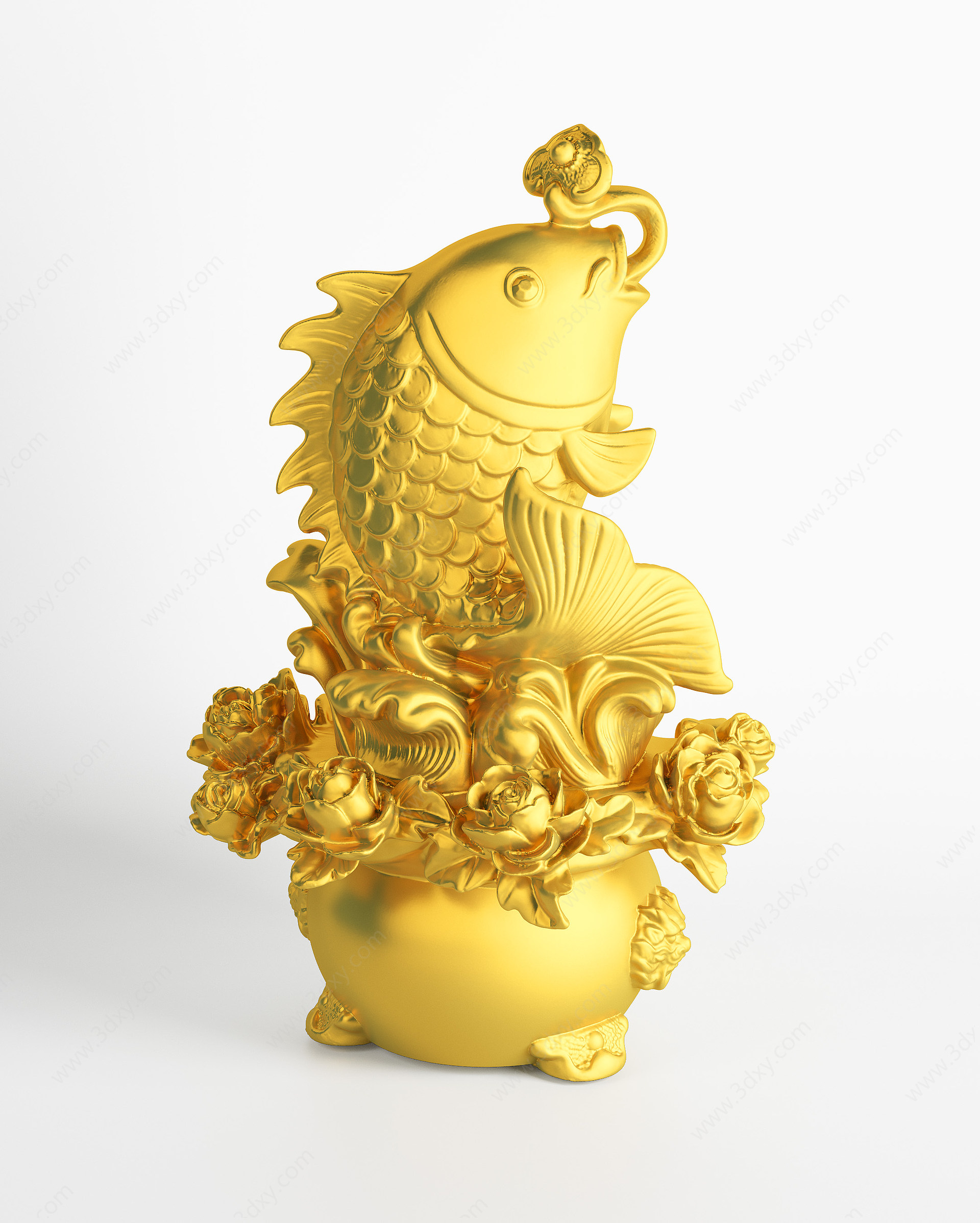 金钱鲤鱼雕塑雕像3D模型