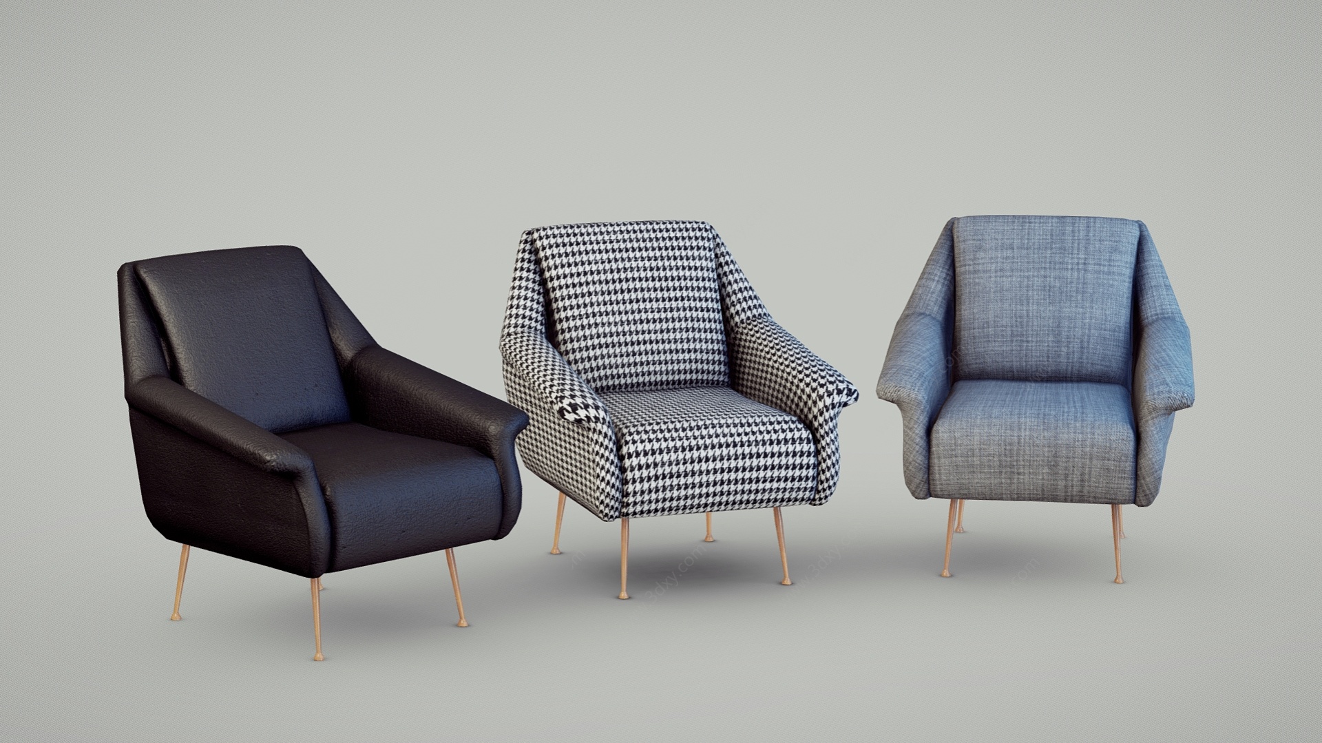单人沙发休闲沙发组合3D模型