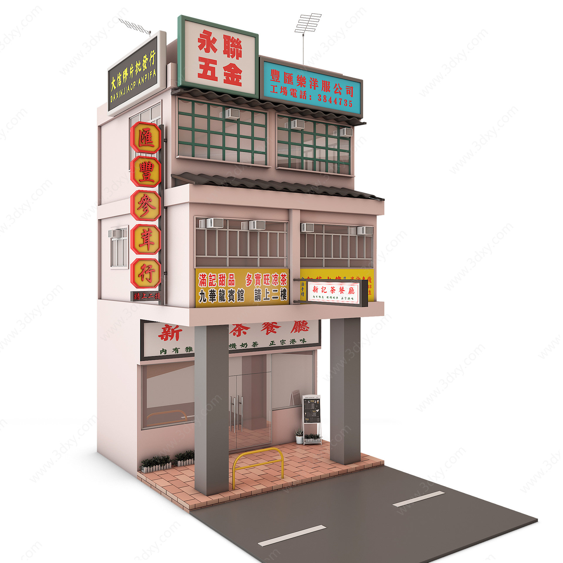 港式建筑商店3D模型