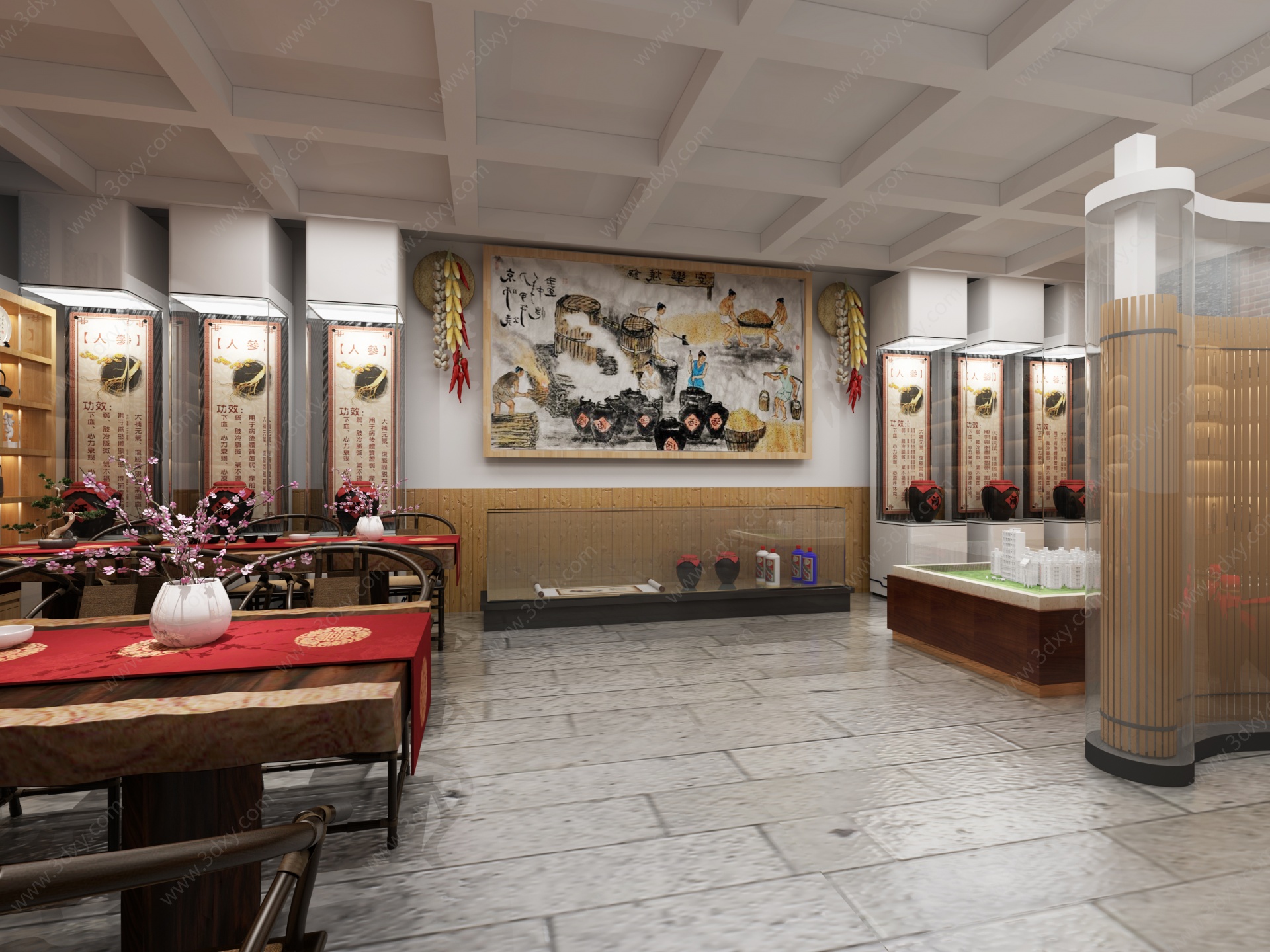 中式烟酒店3D模型
