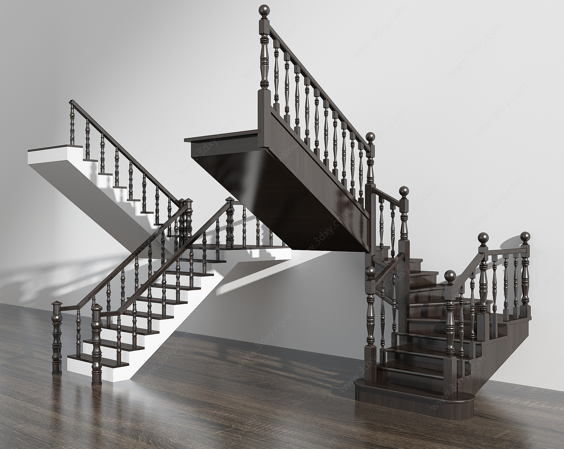 简欧楼梯组合3D模型