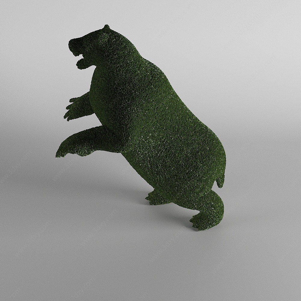 熊草雕狗熊绿植雕塑3D模型