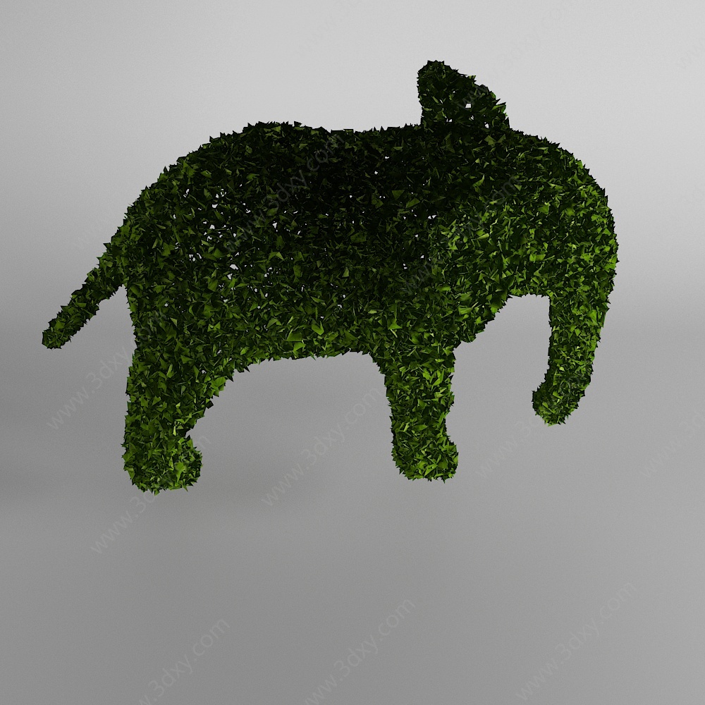 大象植物绿色草雕3D模型