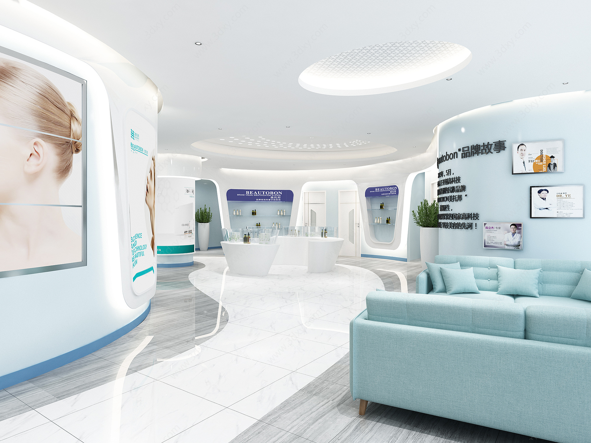 现代医院检大厅空间设计3D模型