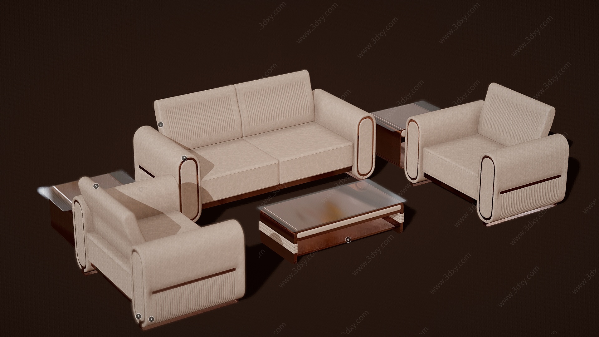 沙发茶几组合家具组合3D模型