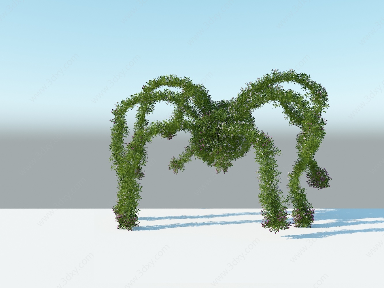 草雕植物雕塑拱门3D模型