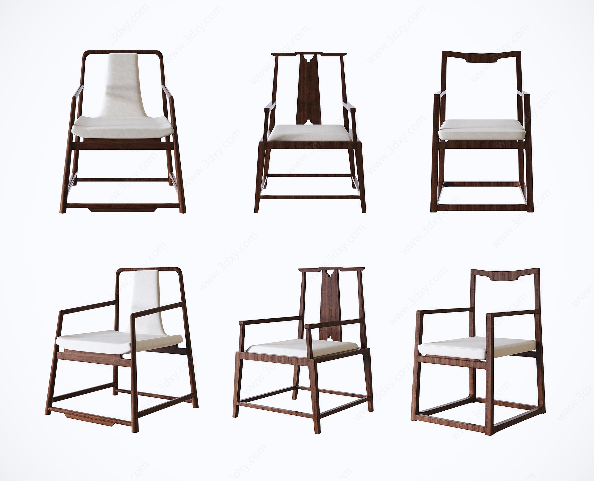 新中式风格休闲椅3D模型
