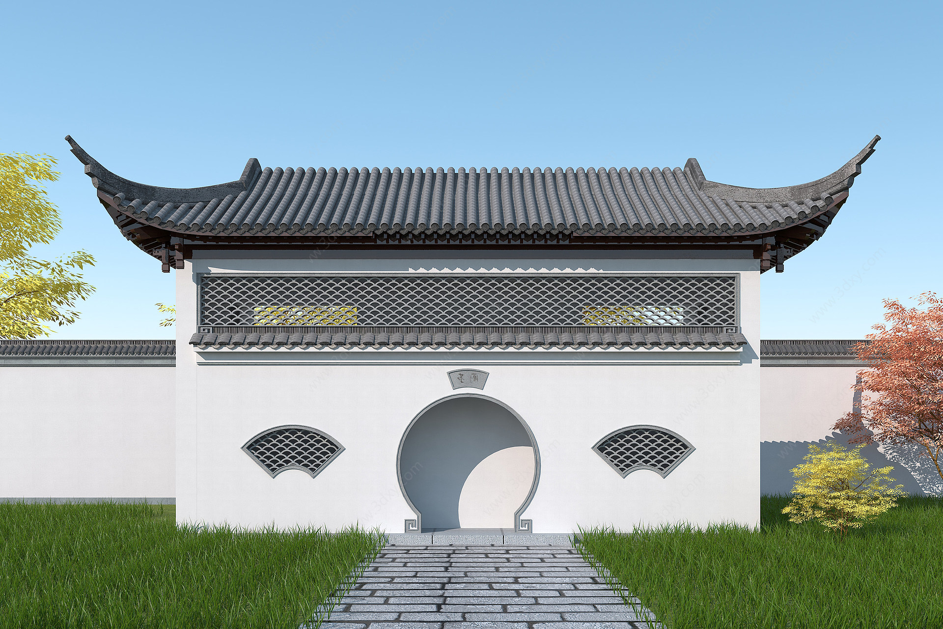 传统中式古建公厕3D模型
