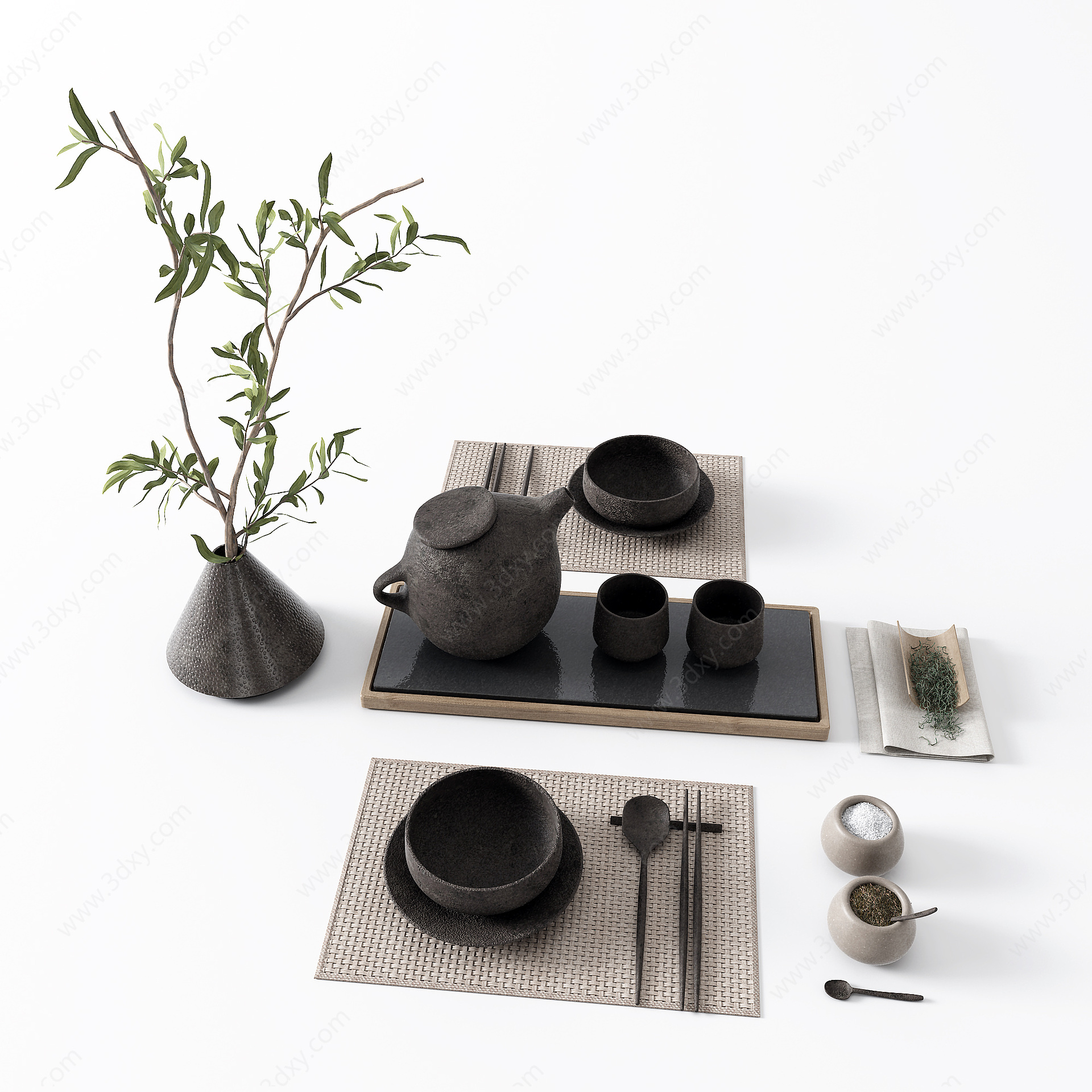 新中式茶具茶壶3D模型