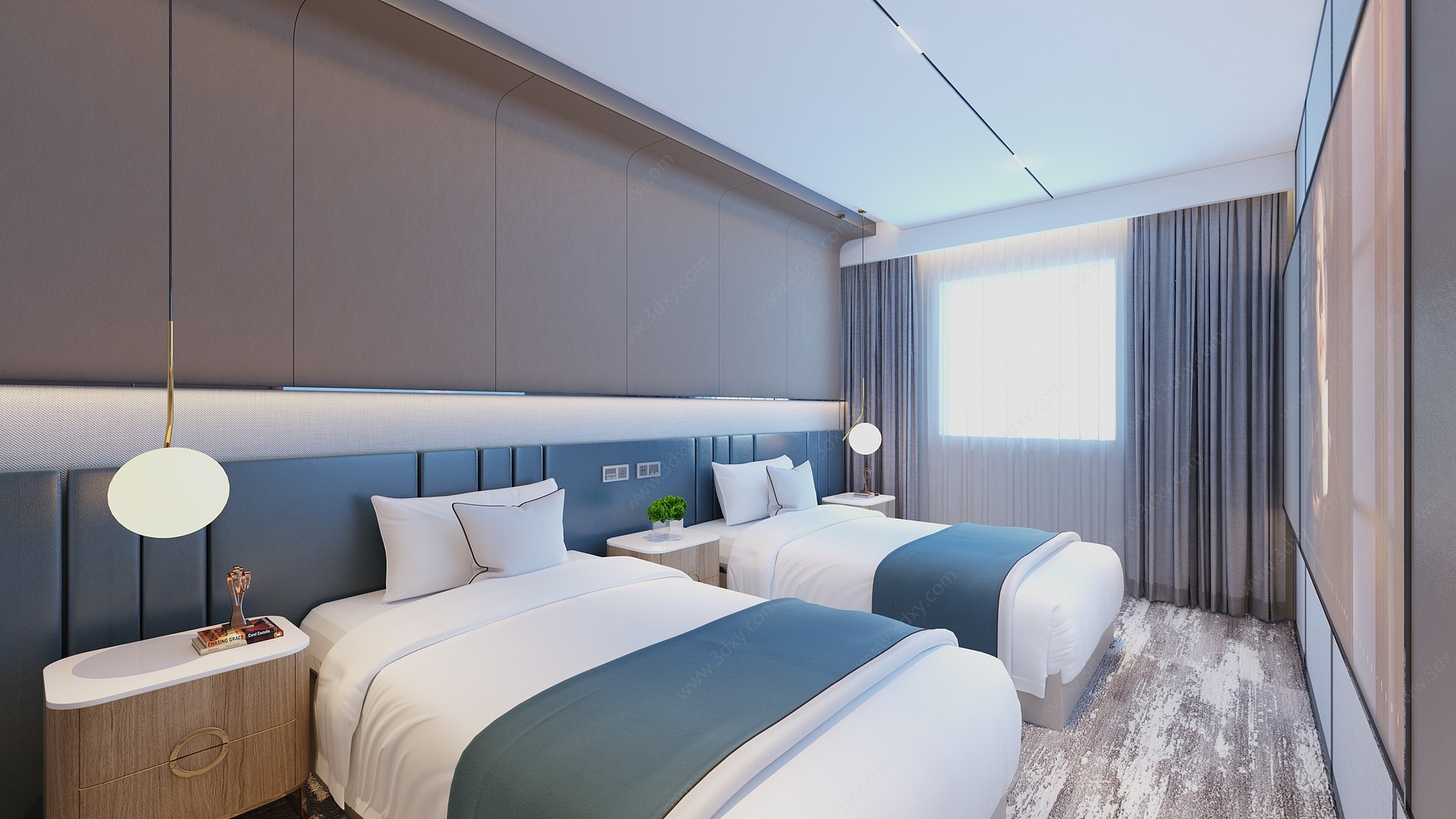 现代酒店客房3D模型