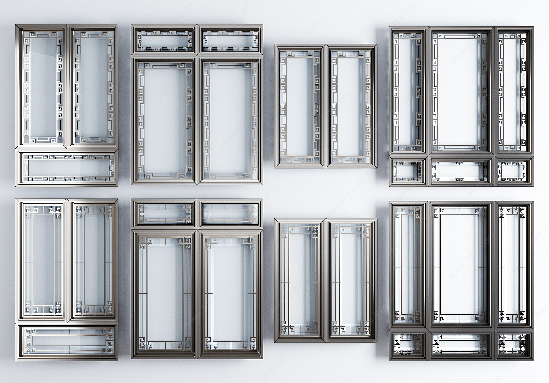 窗户铝合金窗户窗框组合3D模型