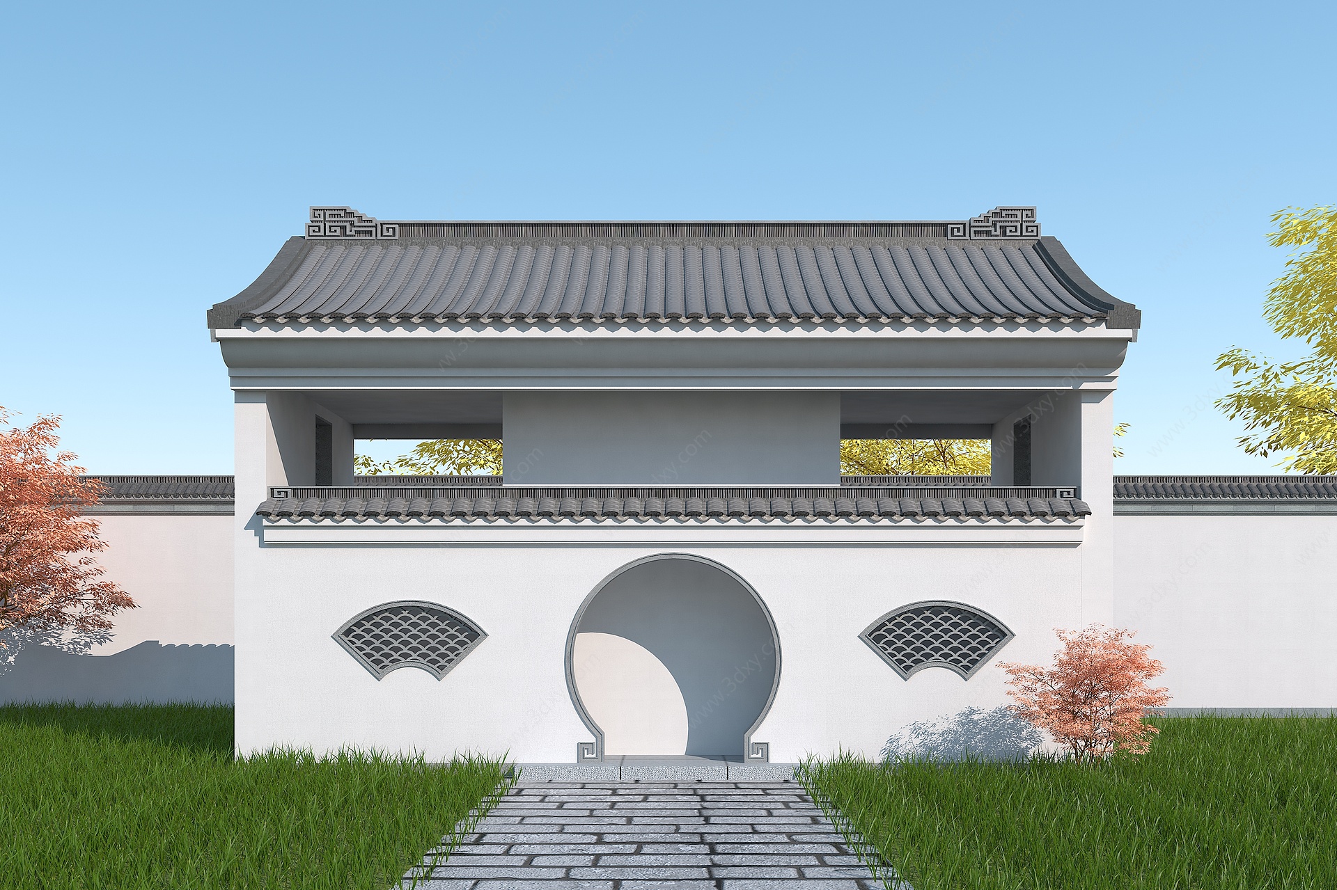 中式风格单体建筑公厕3D模型