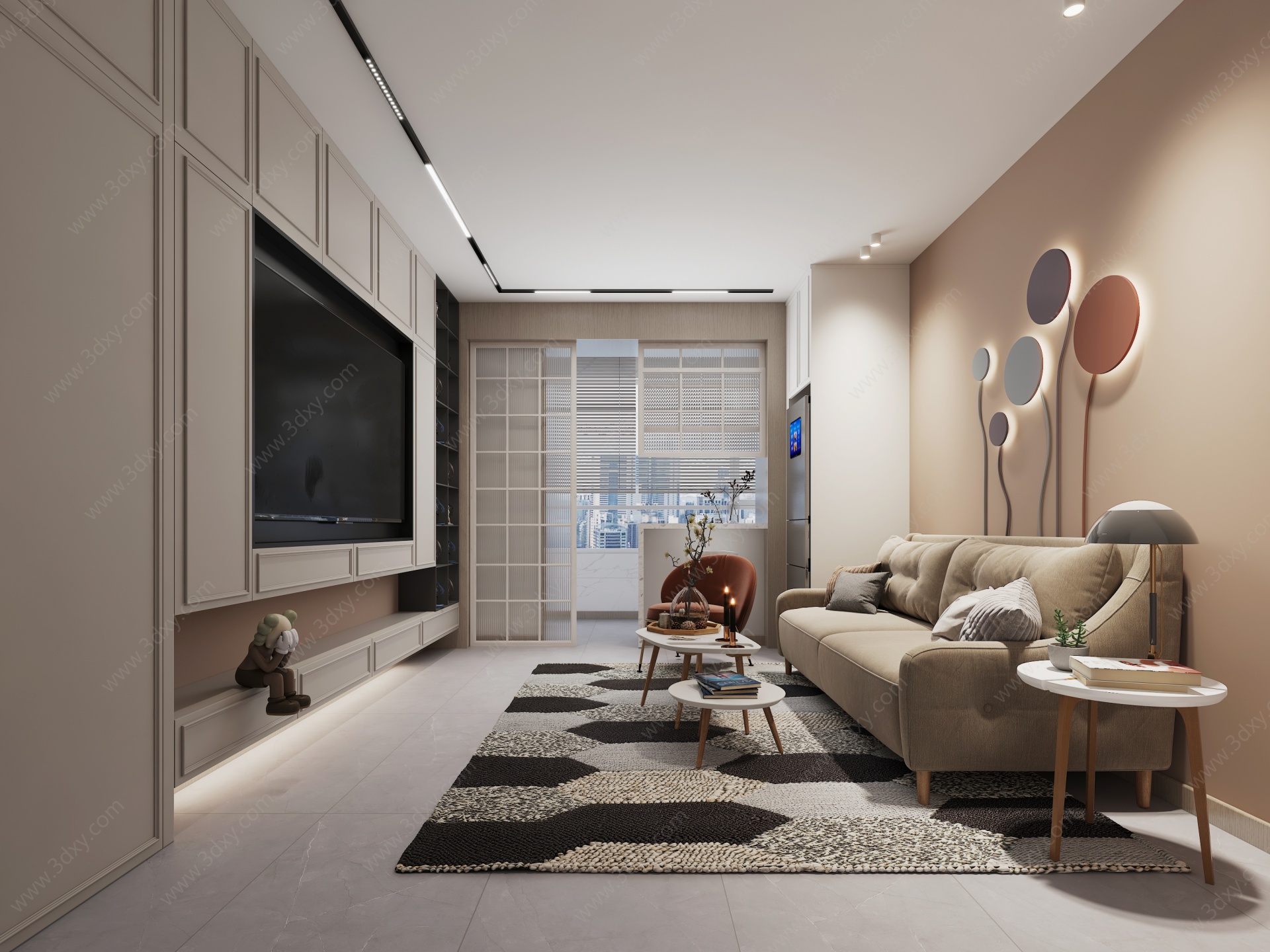 现代家居客厅3D模型