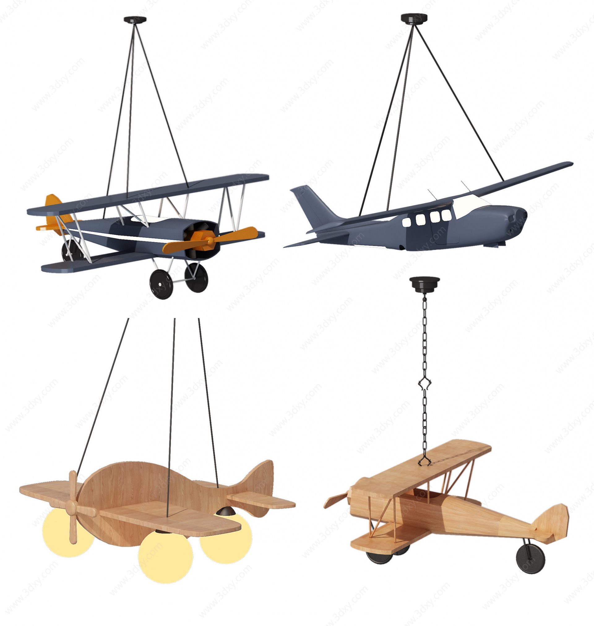 儿童飞机吊灯3D模型