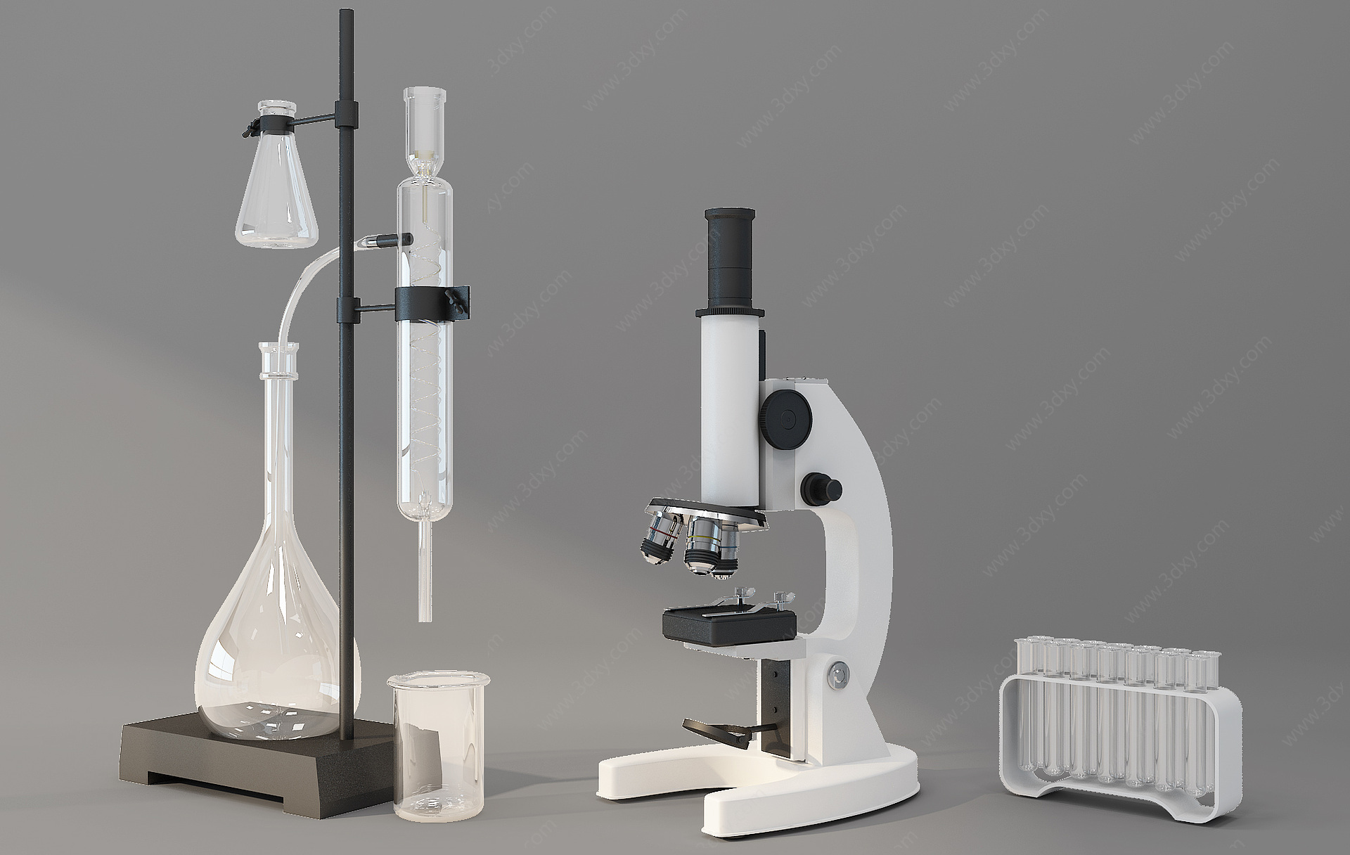 现代显微镜3D模型