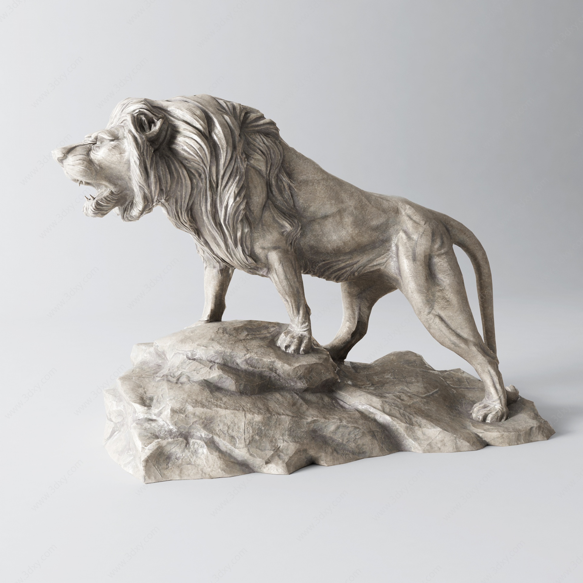 现代狮子雕塑3D模型
