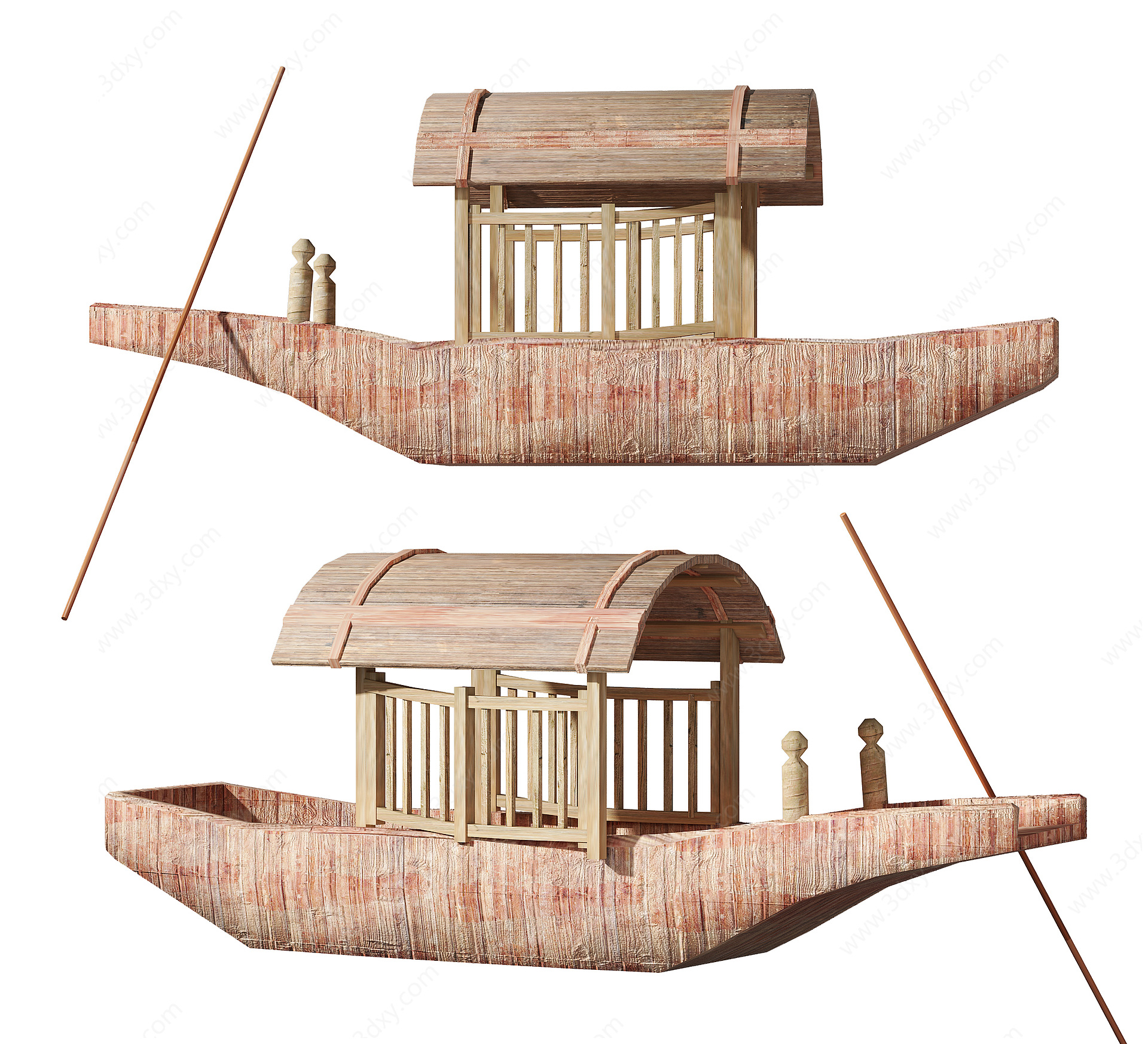 新中式小木船3D模型