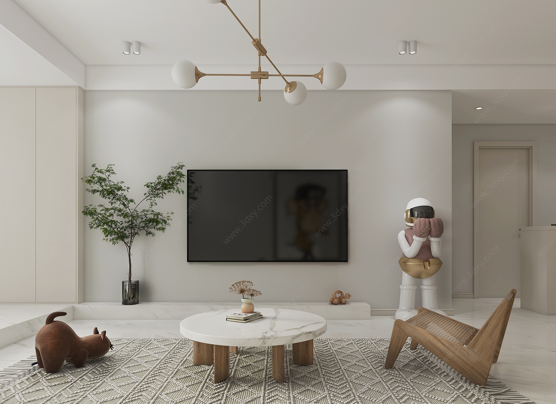 现代家居客厅3D模型