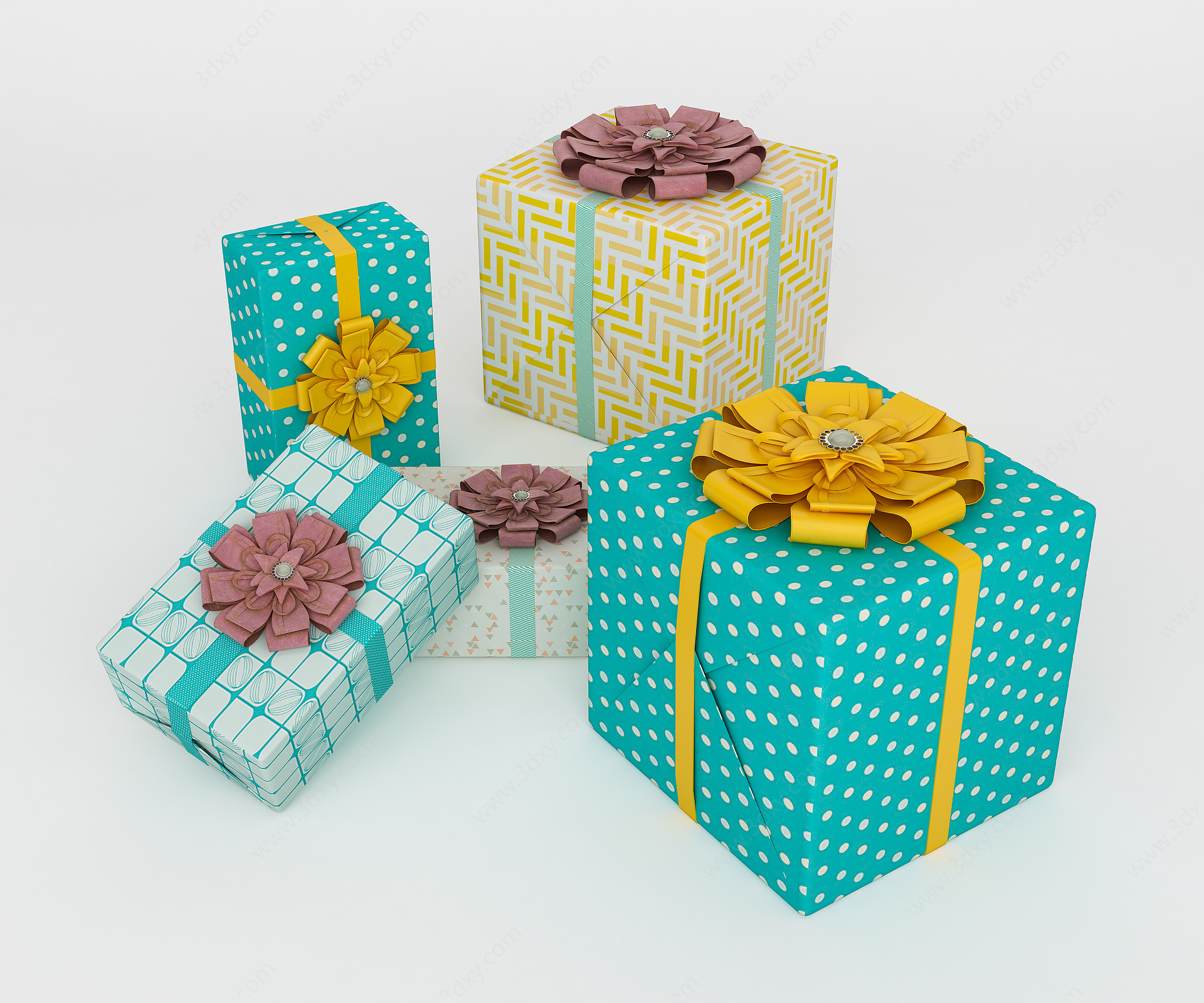 现代礼物盒礼品盒3D模型