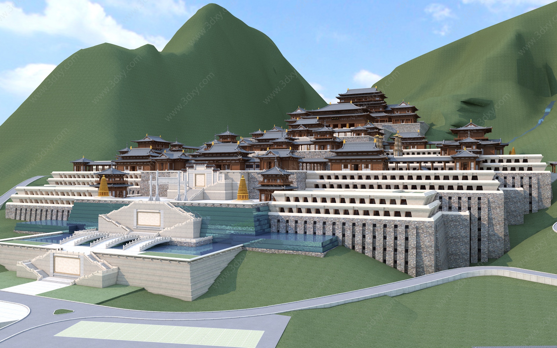 中式古建宫殿3D模型