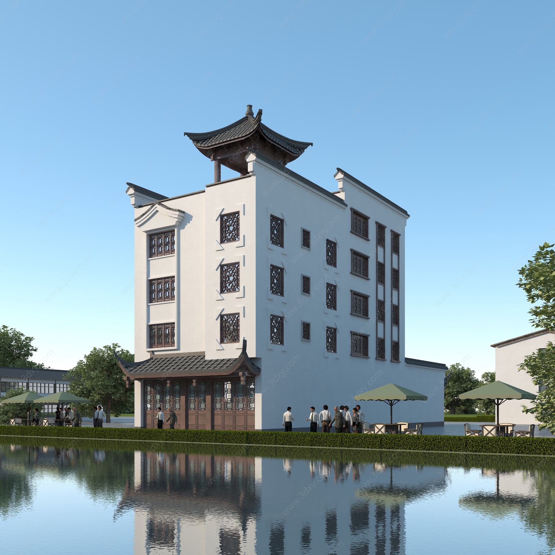 中式酒店会所3D模型