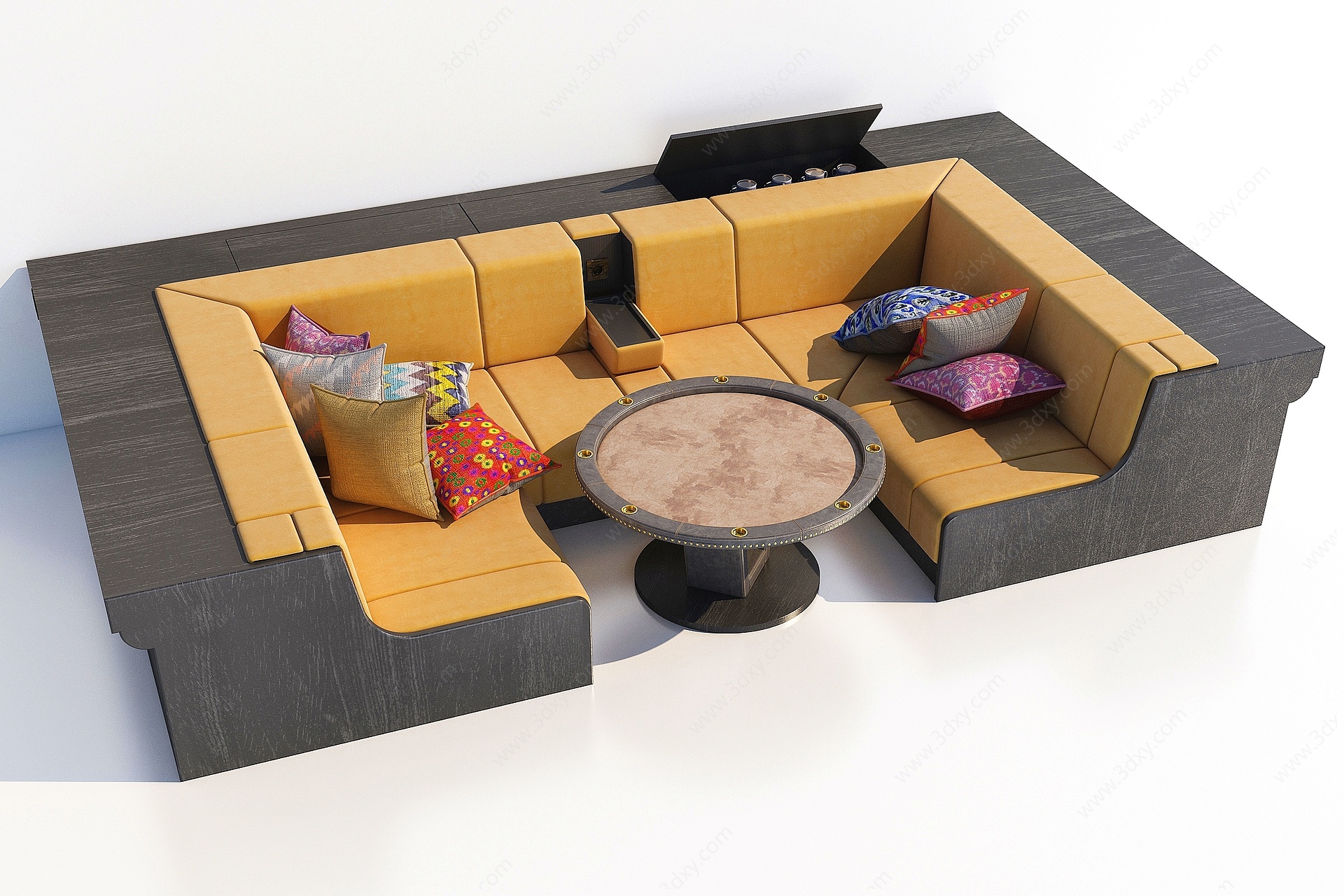 现代卡座沙发3D模型