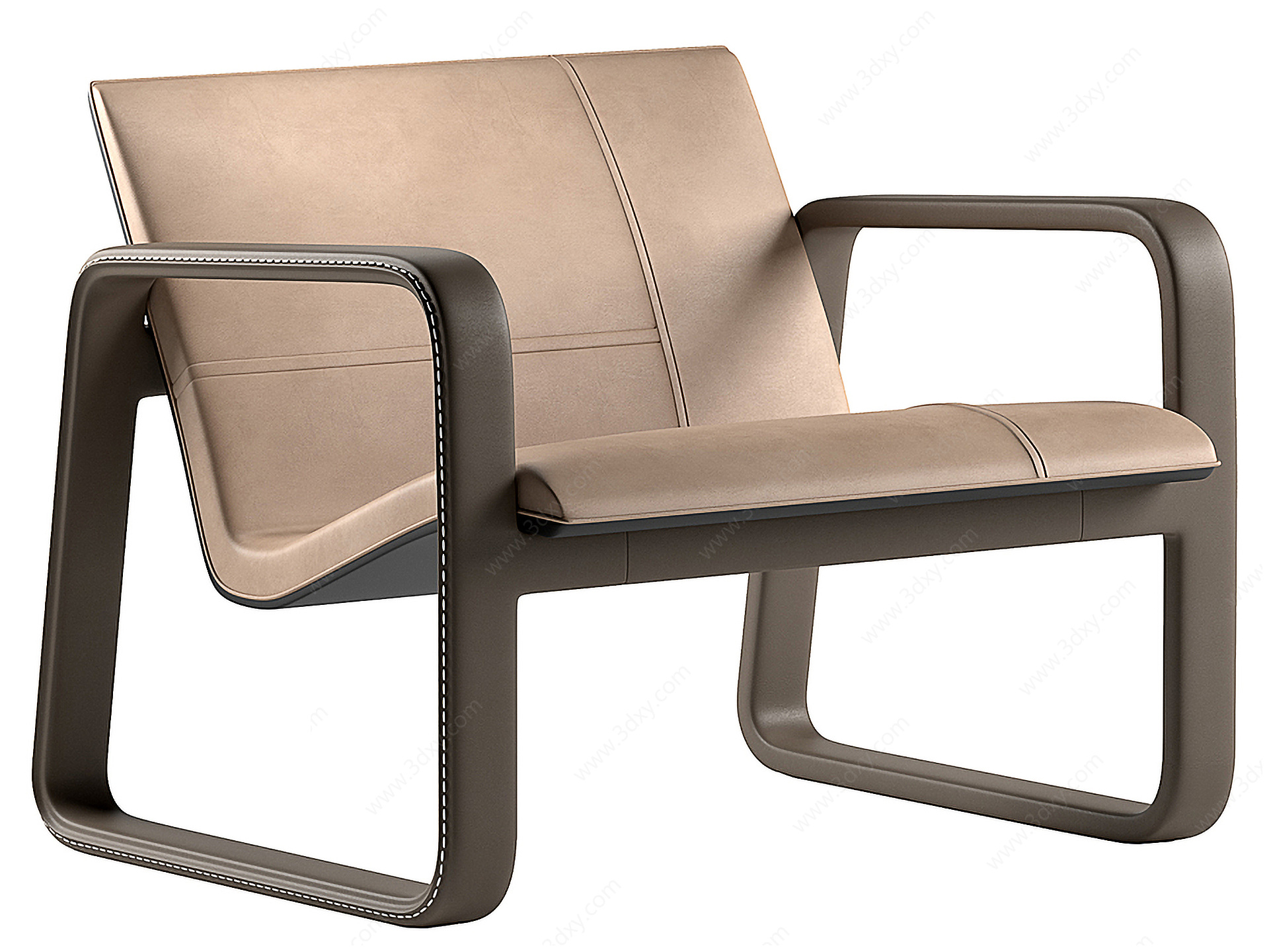 现代皮革休闲椅3D模型3D模型