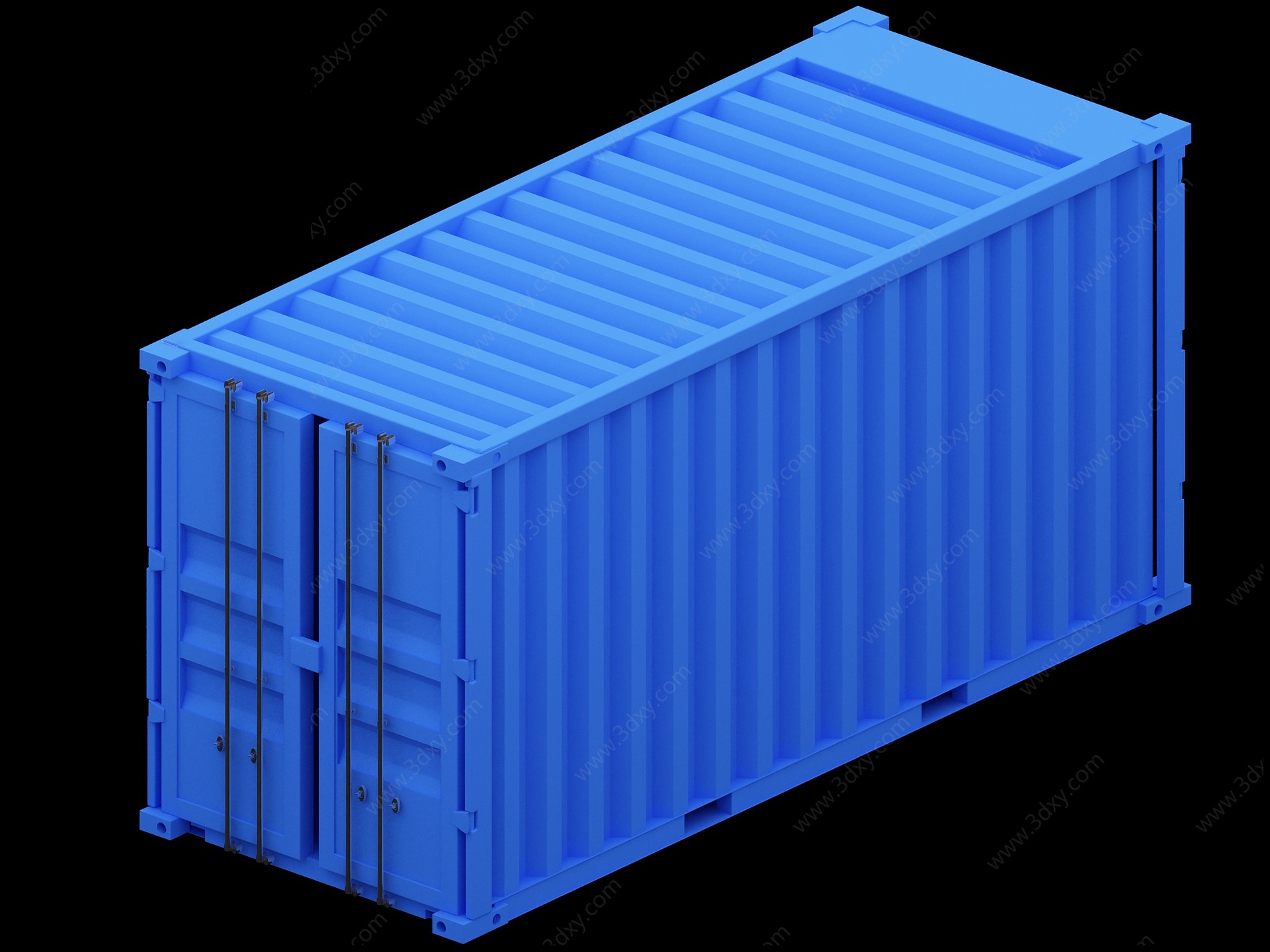 蓝色集装箱3D模型