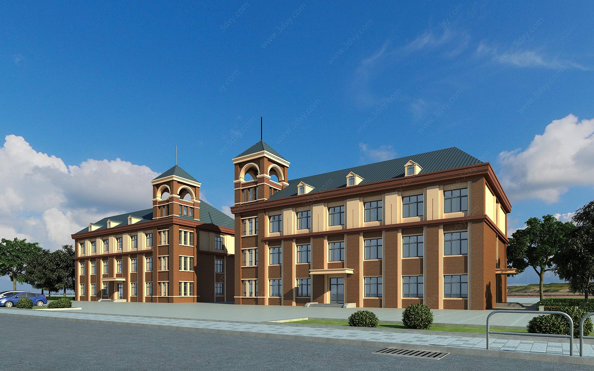 欧式住宅外观办公楼宿舍3D模型
