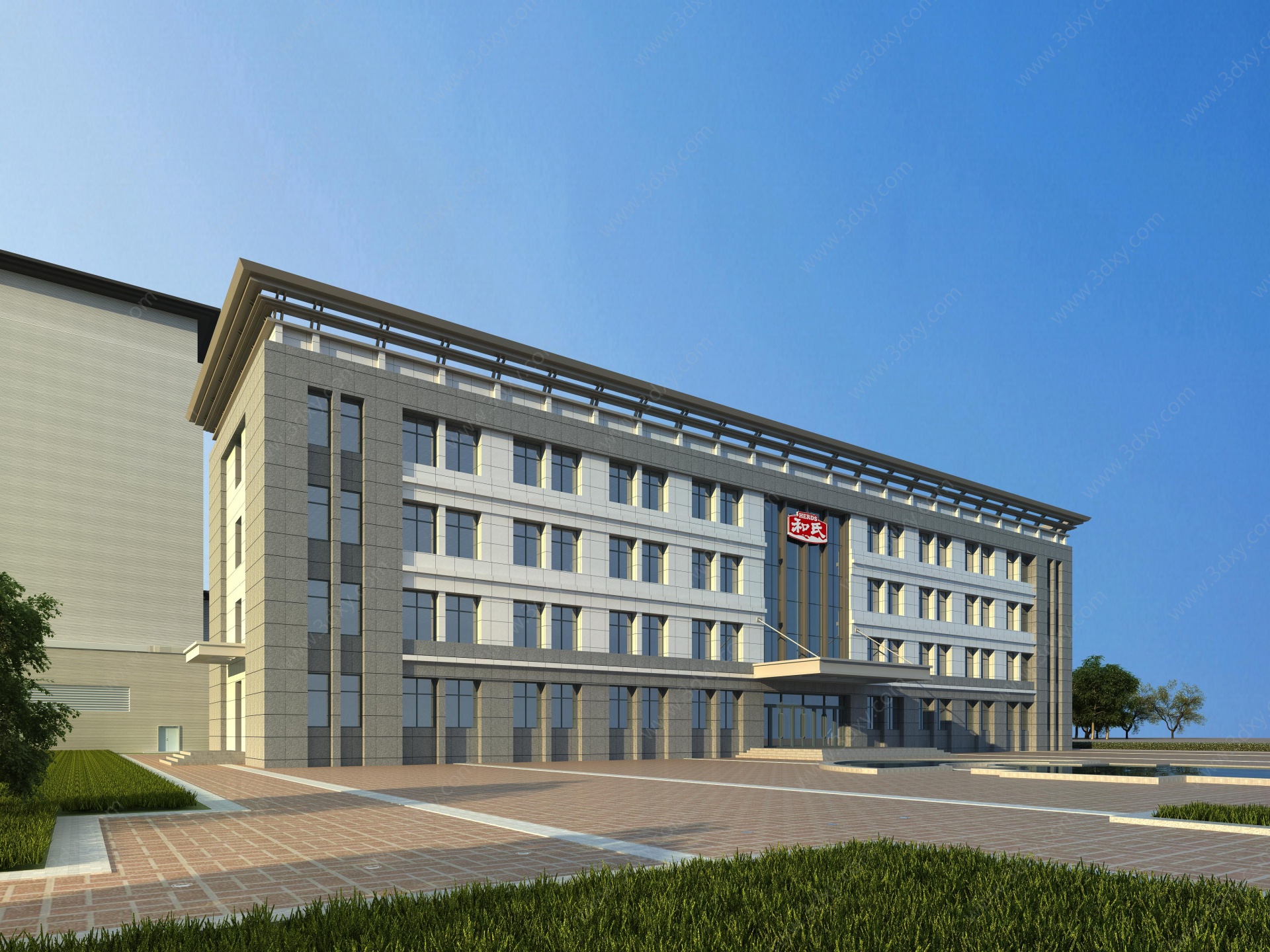 现代建筑外观行政办公楼3D模型