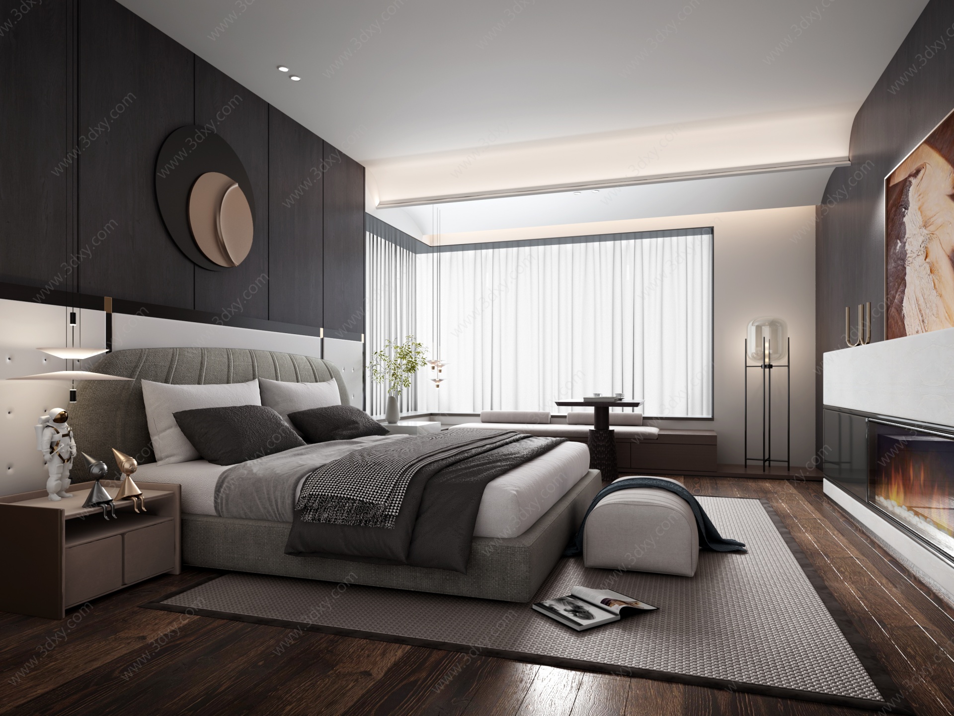 现代家居卧室3D模型3D模型