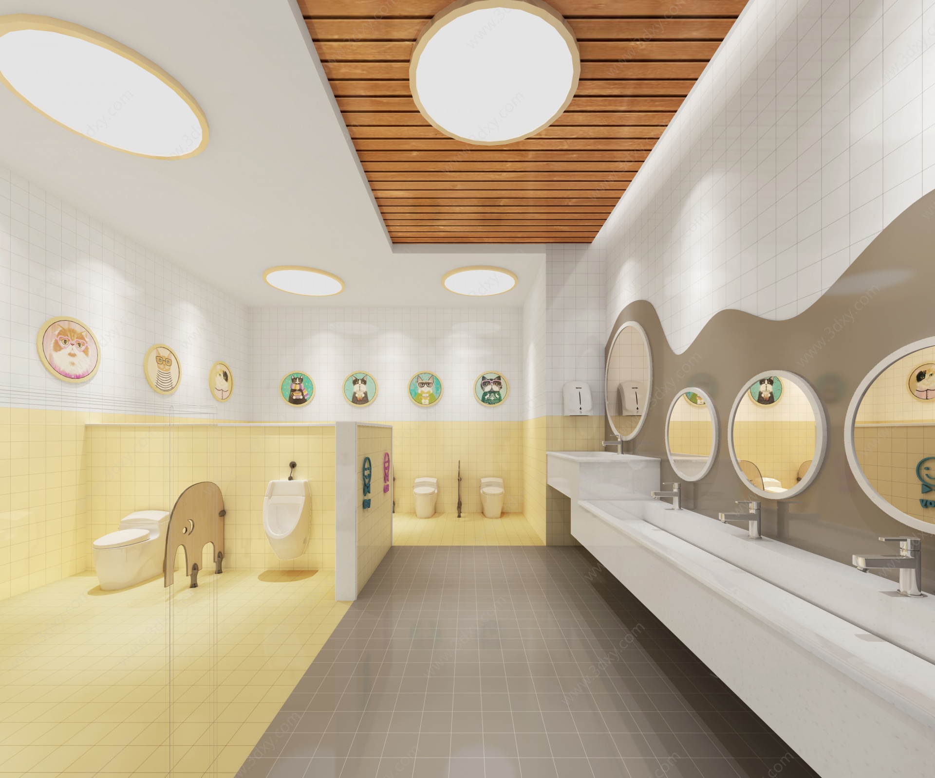 现代幼儿园卫生间卫生间3D模型