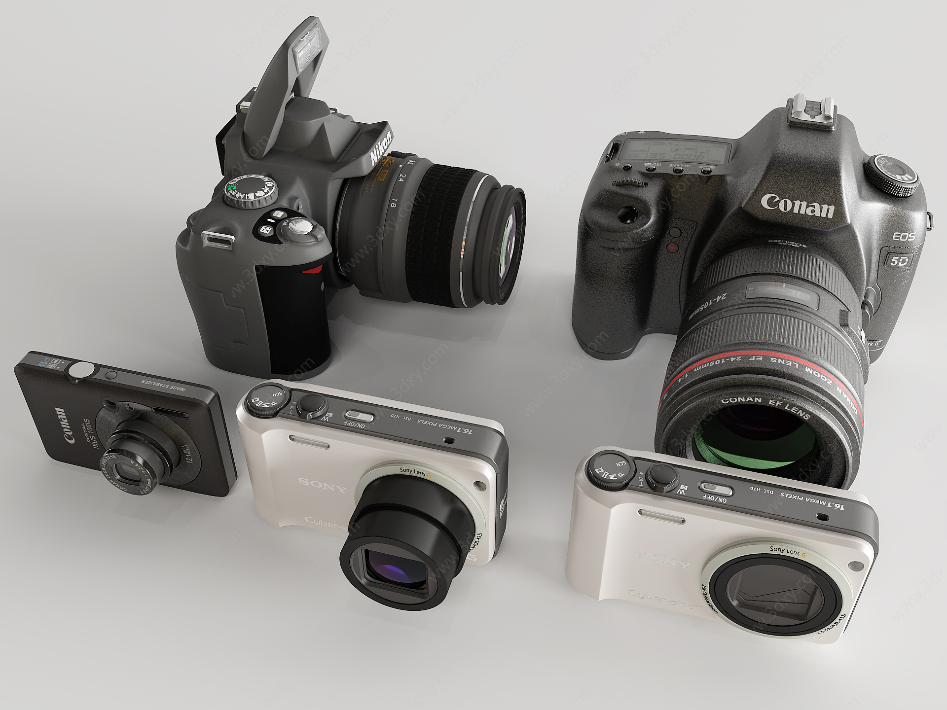 现代照相机摄像机3D模型