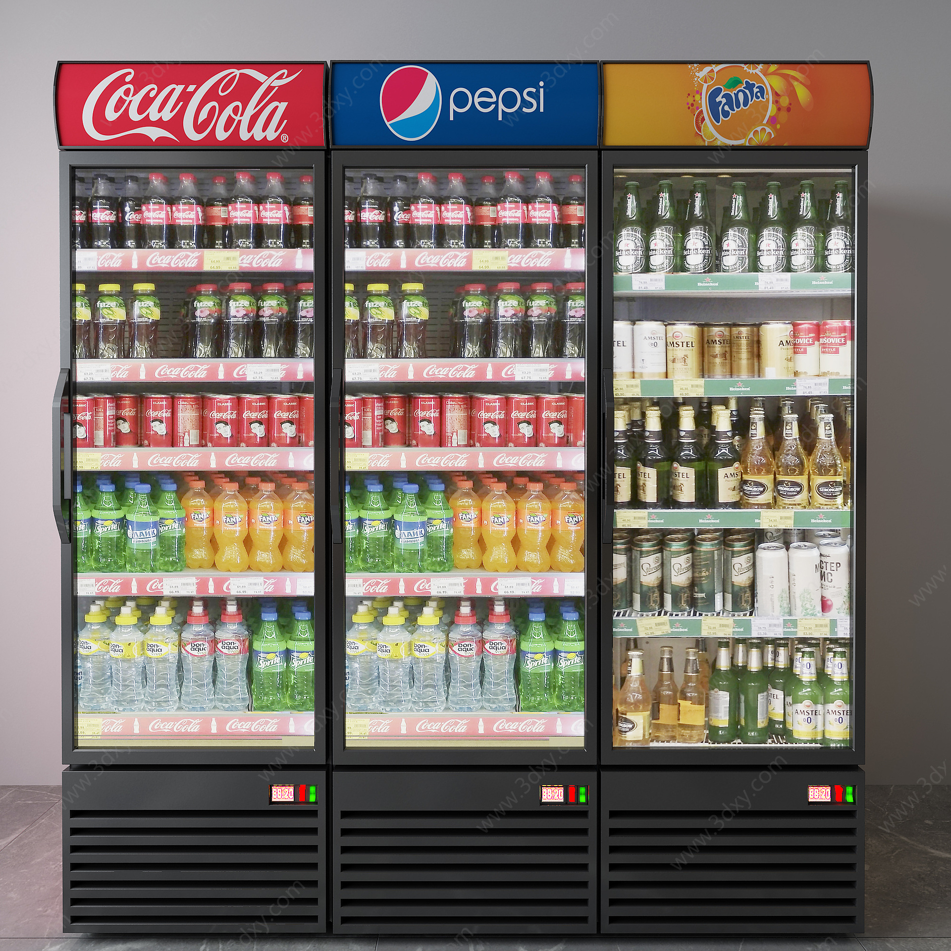 现代冰柜饮料3D模型