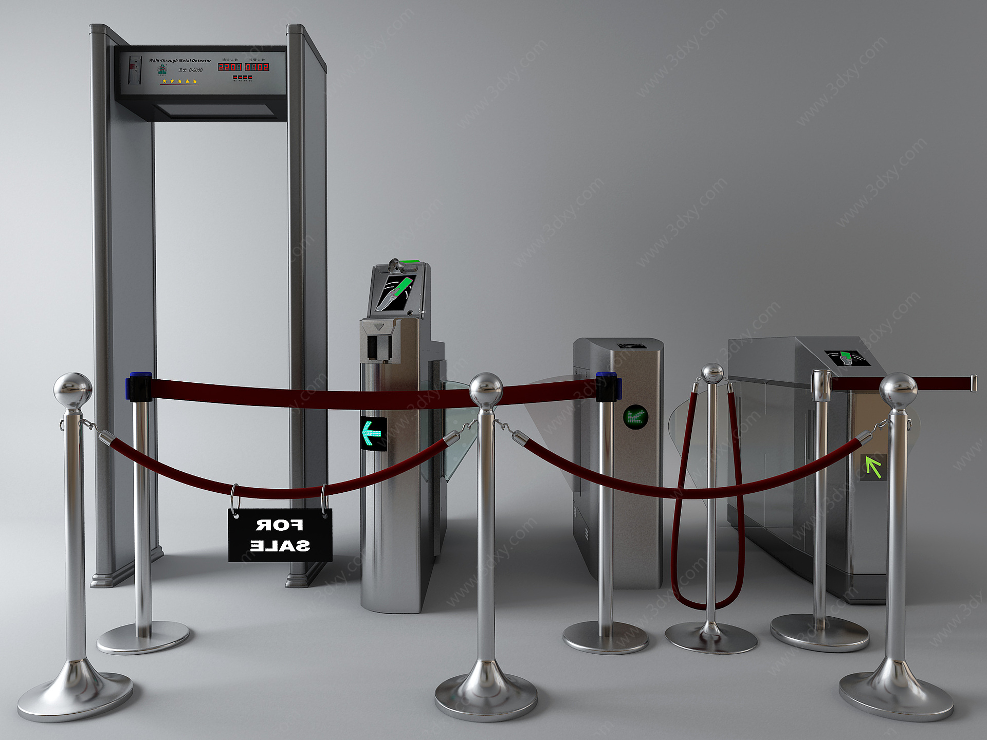 现代安检门闸门3D模型
