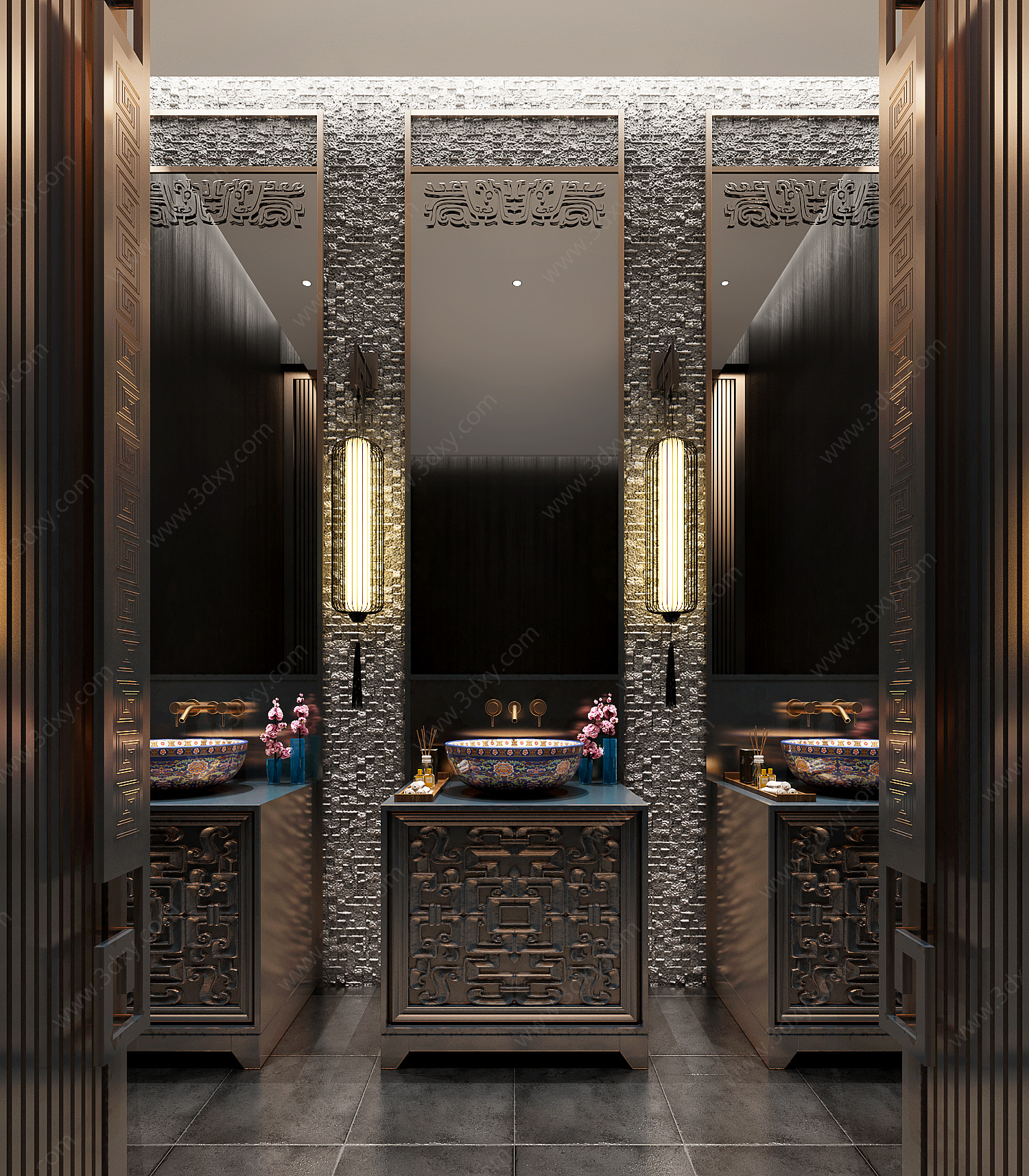 新中式酒店卫生间3D模型