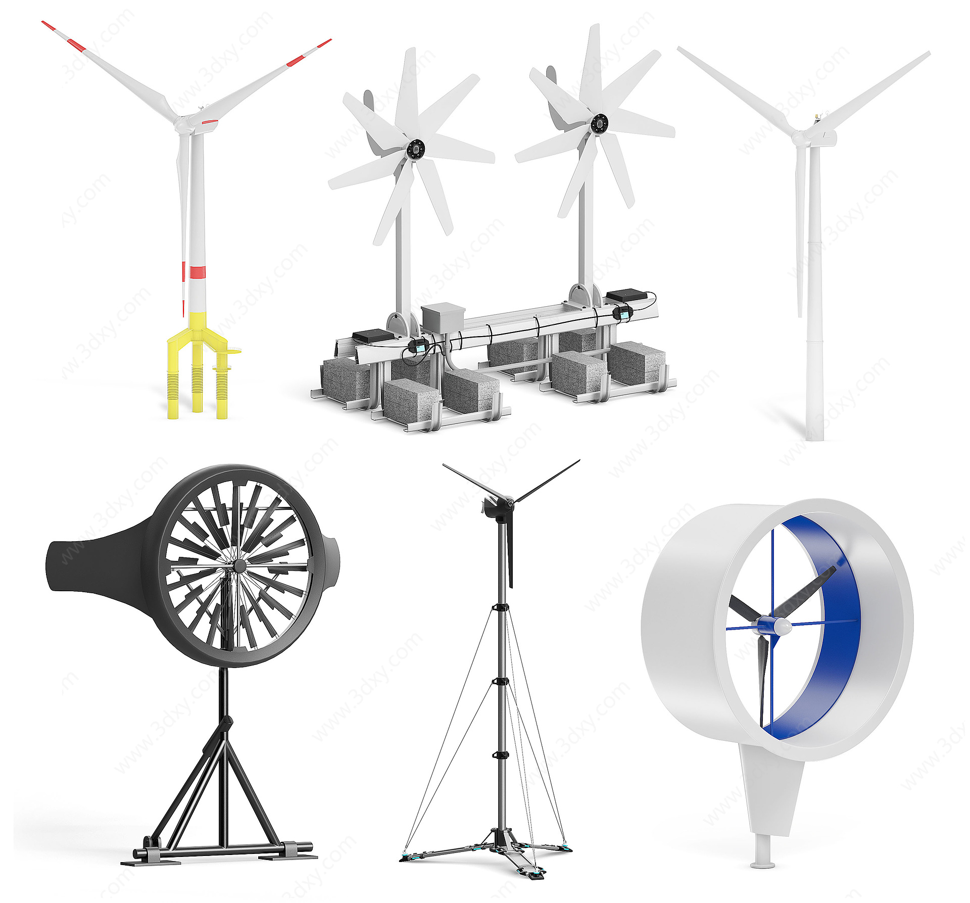 现代风力发电机3D模型