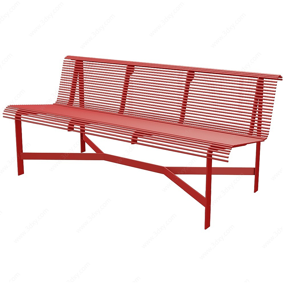 现代金属红色沙发3D模型