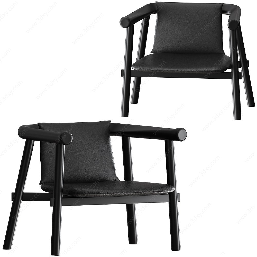 ALTAY现代金属黑单椅3D模型