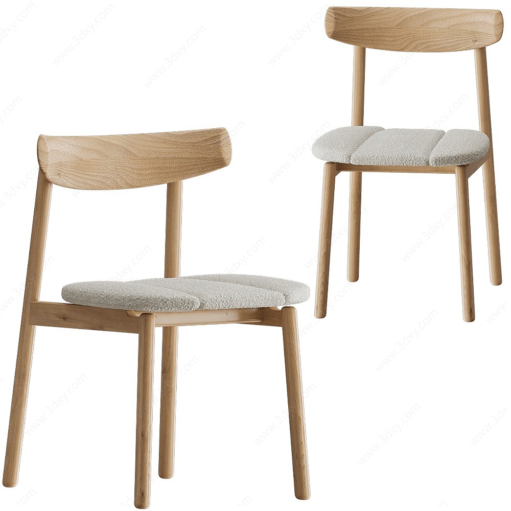 klee现代休闲单椅餐椅3D模型