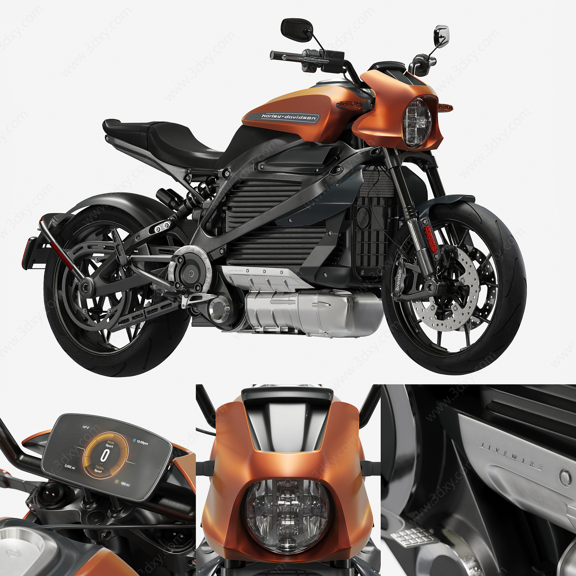 现代机动车摩托车3D模型