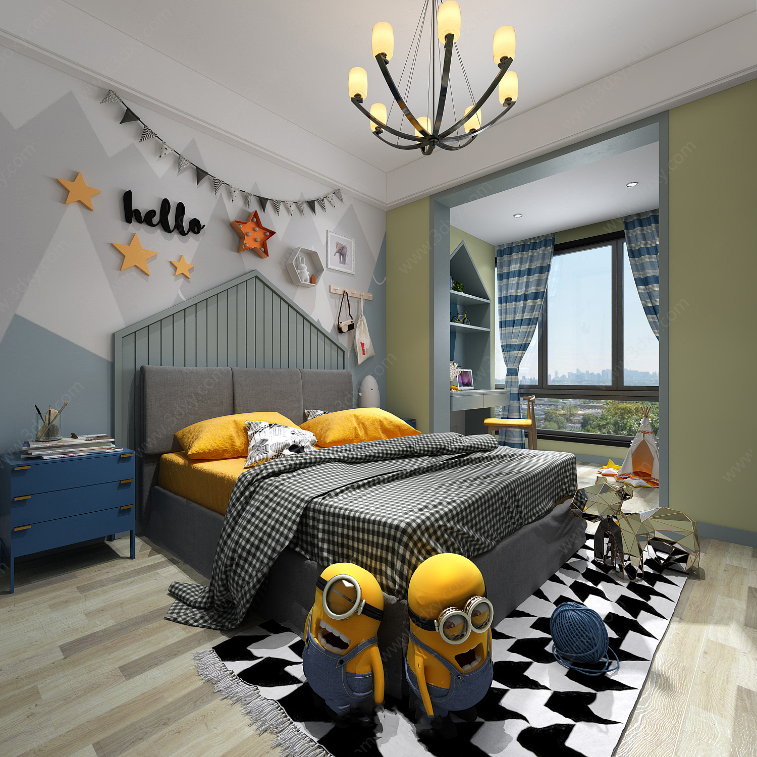 儿童房卧室3D模型