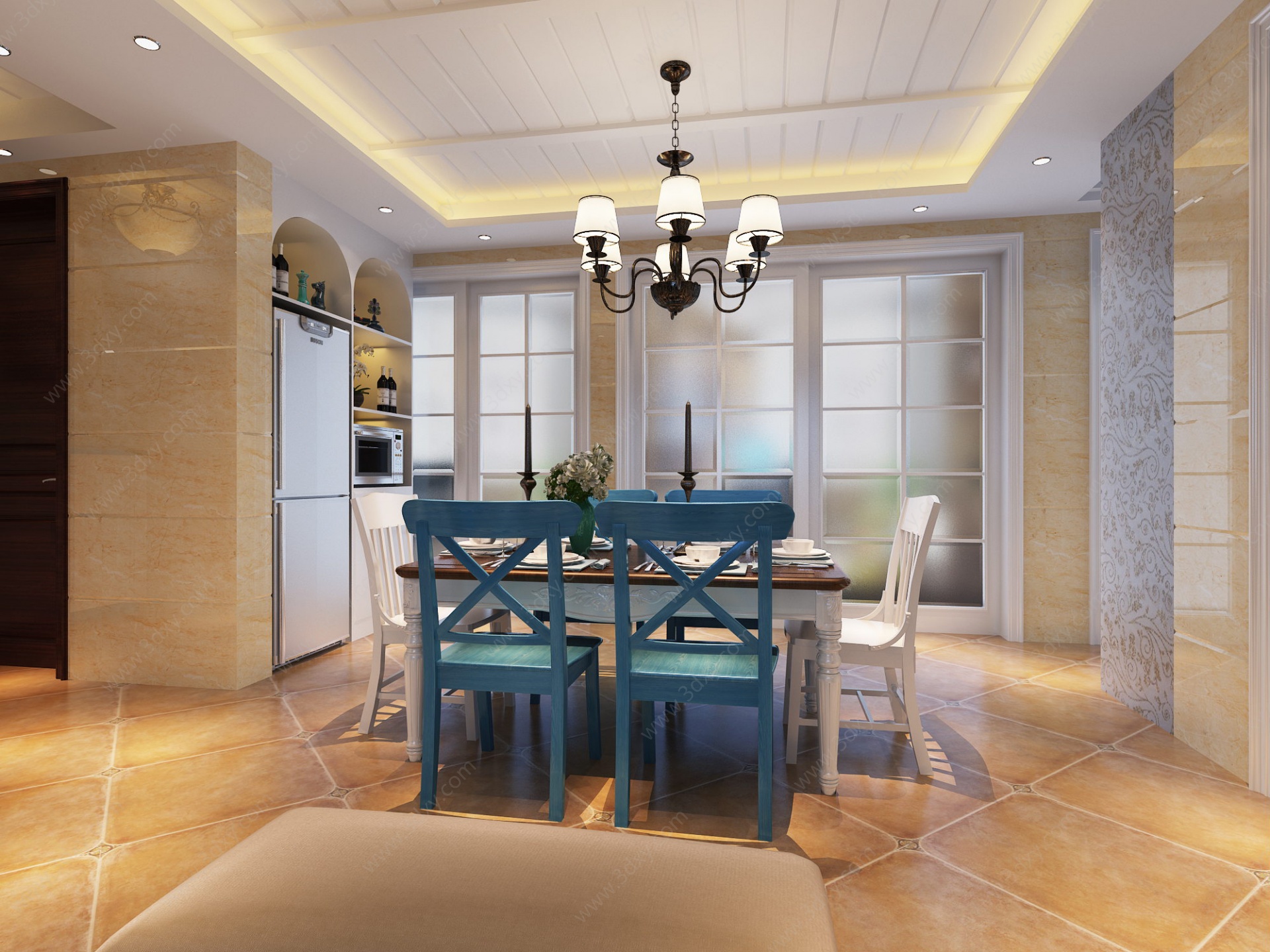 地中海客餐厅3D模型