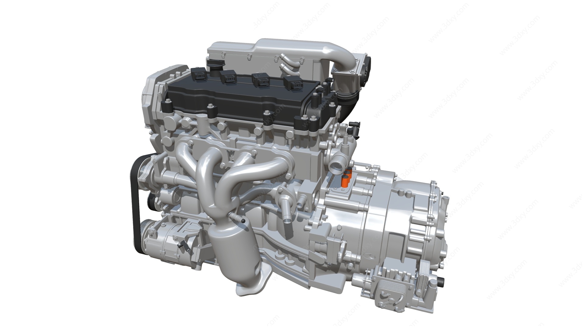 V8发动机汽车发动机引擎3D模型